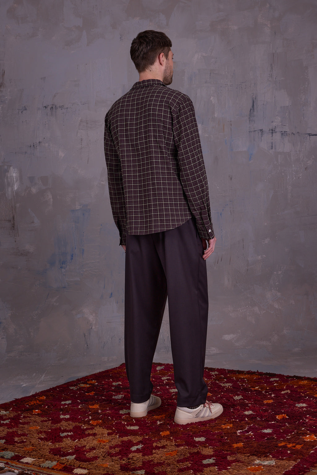 Godfried shirt in brown ecru checks