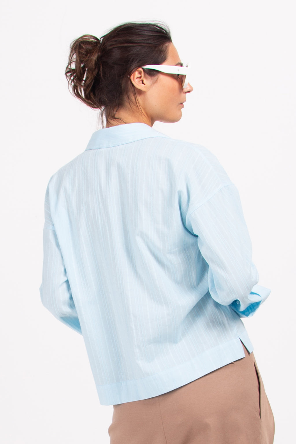 Daan blouse in sky blue french cotton