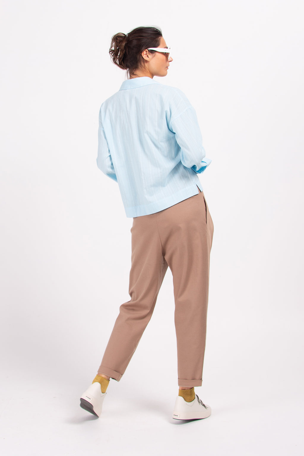 Daan blouse in sky blue french cotton
