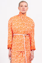 Diego blazer in mandarine leopard