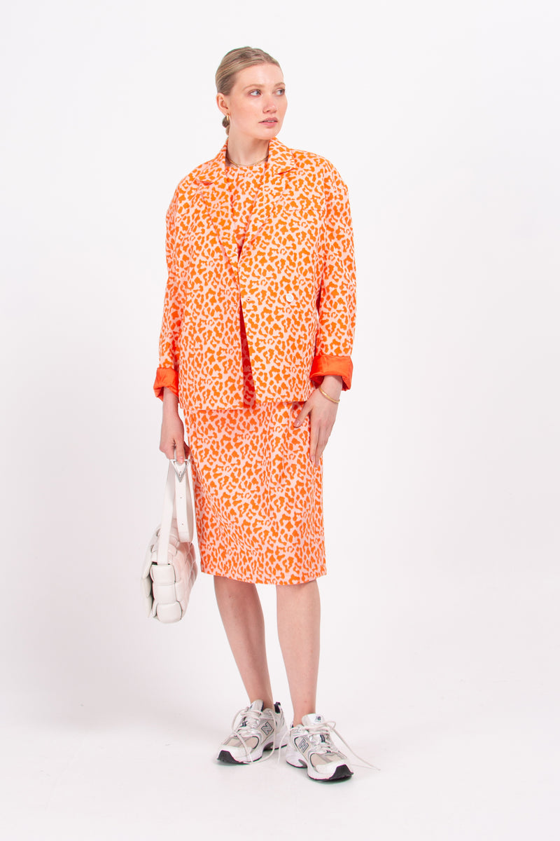 Diego blazer in mandarine leopard
