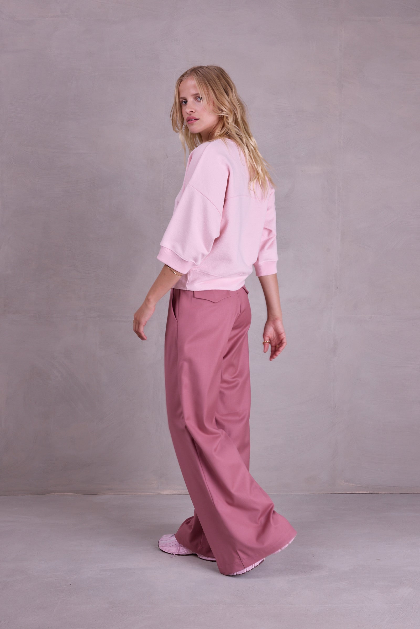 Pull ajusté rose fauve