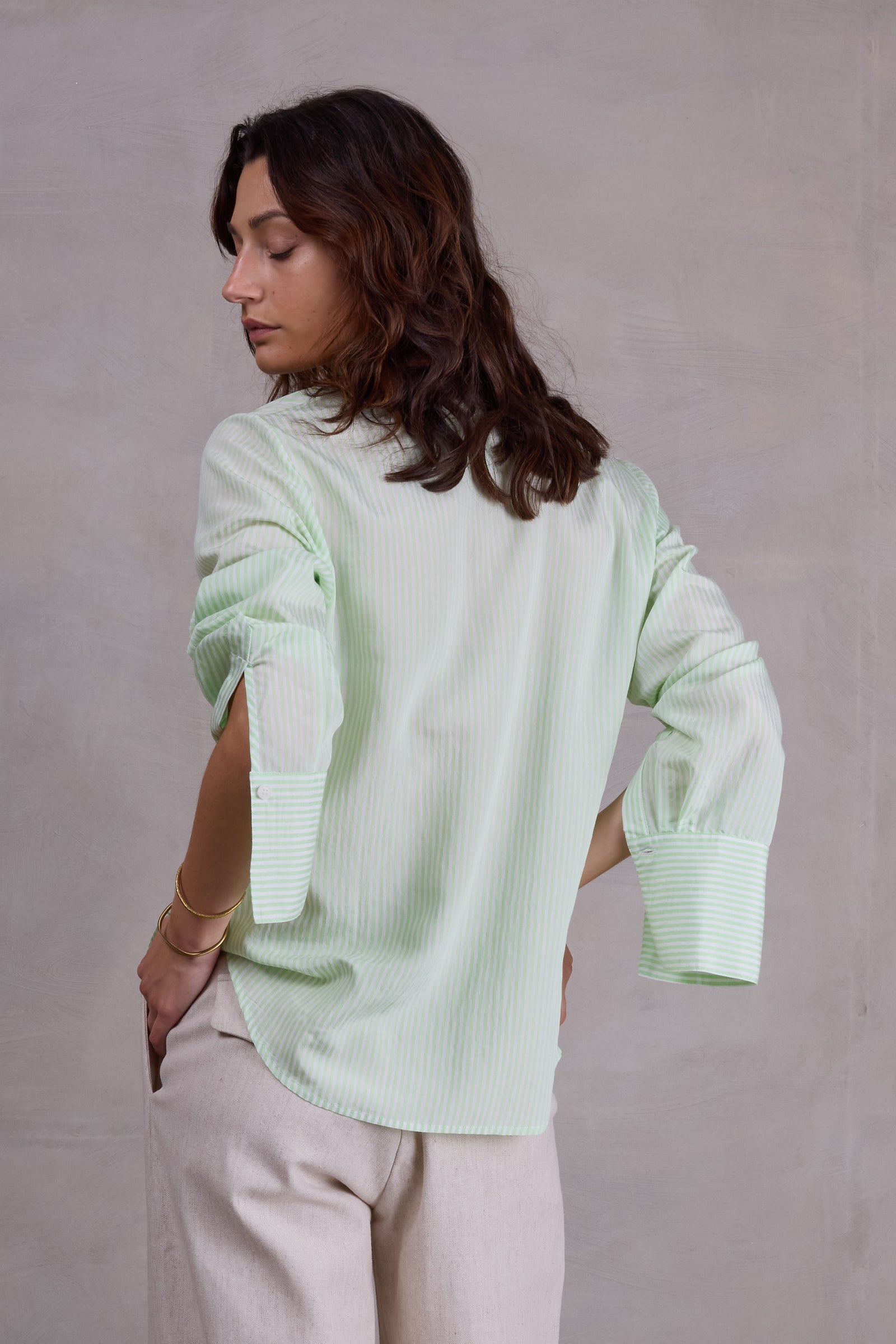 Filou lichtgroen gesteept hemd