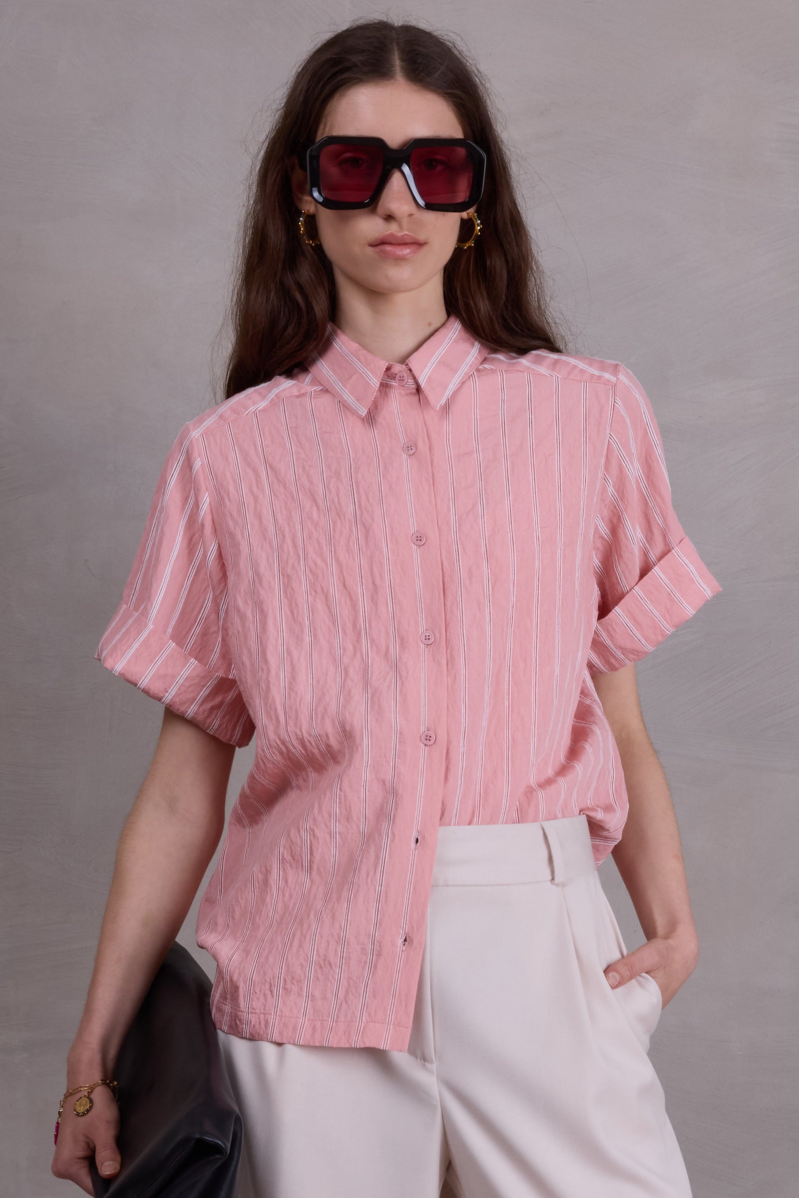 Chemise rayée rose Falma