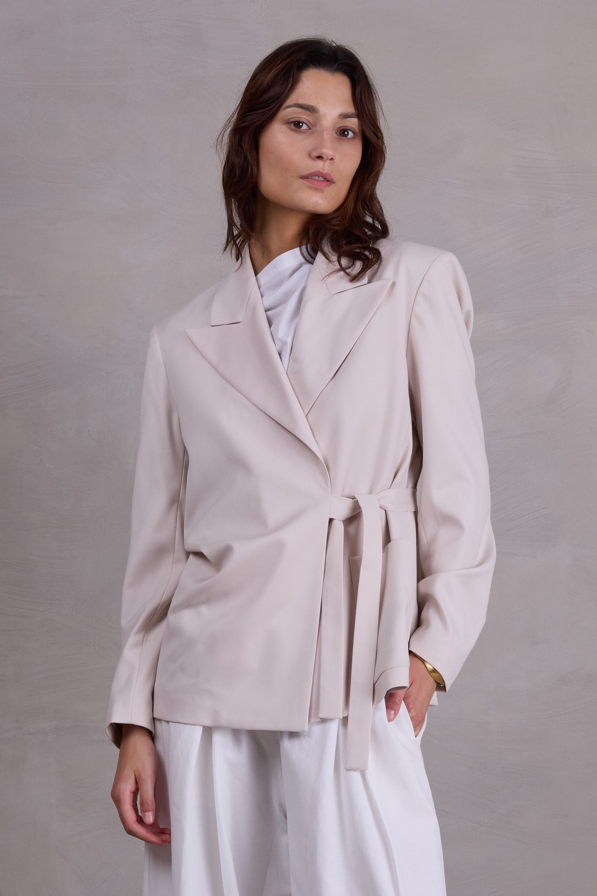 Fernando vanille geknoopte blazer