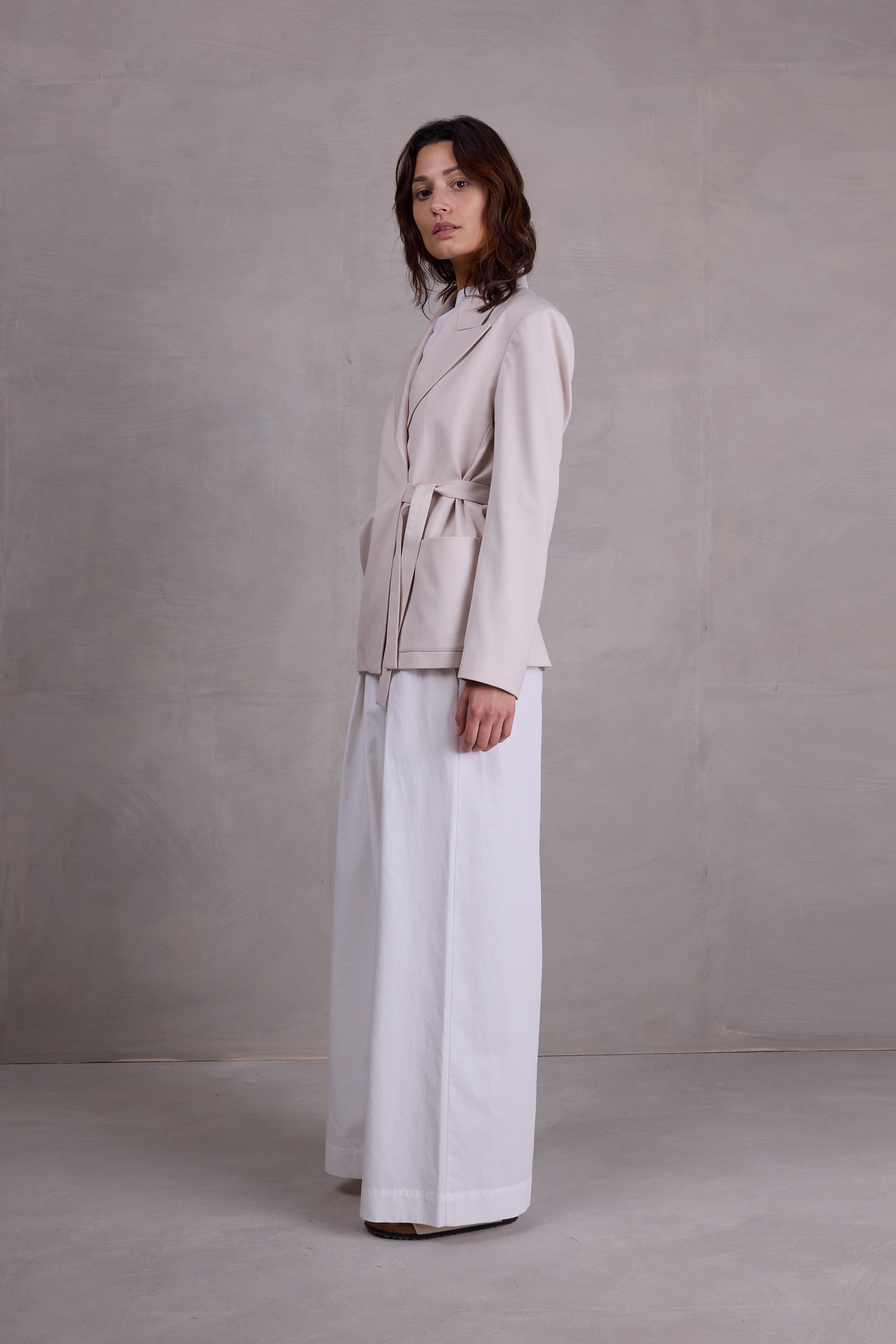 Fernando vanille geknoopte blazer