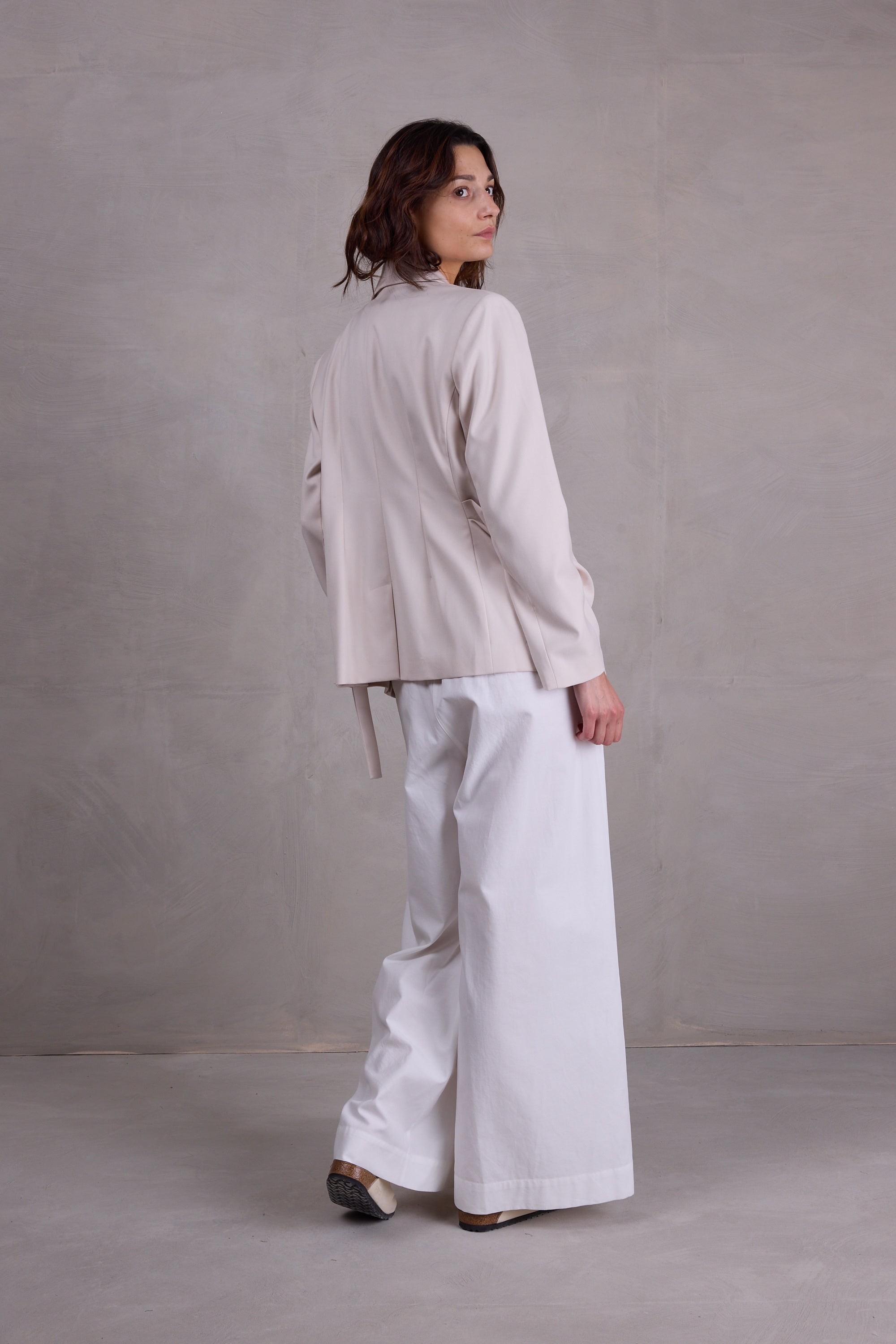 Fernando vanille geknoopte blazer