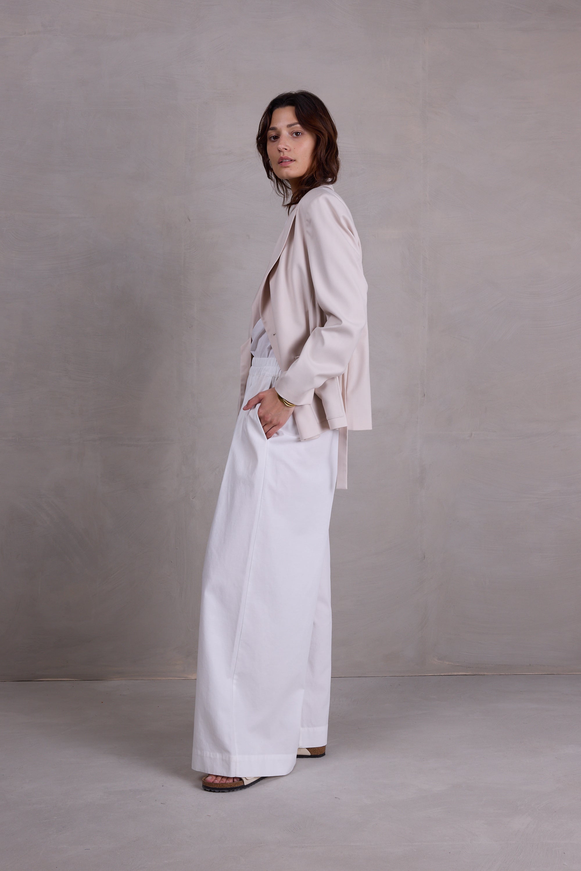 Fernando vanille geknoopte blazer