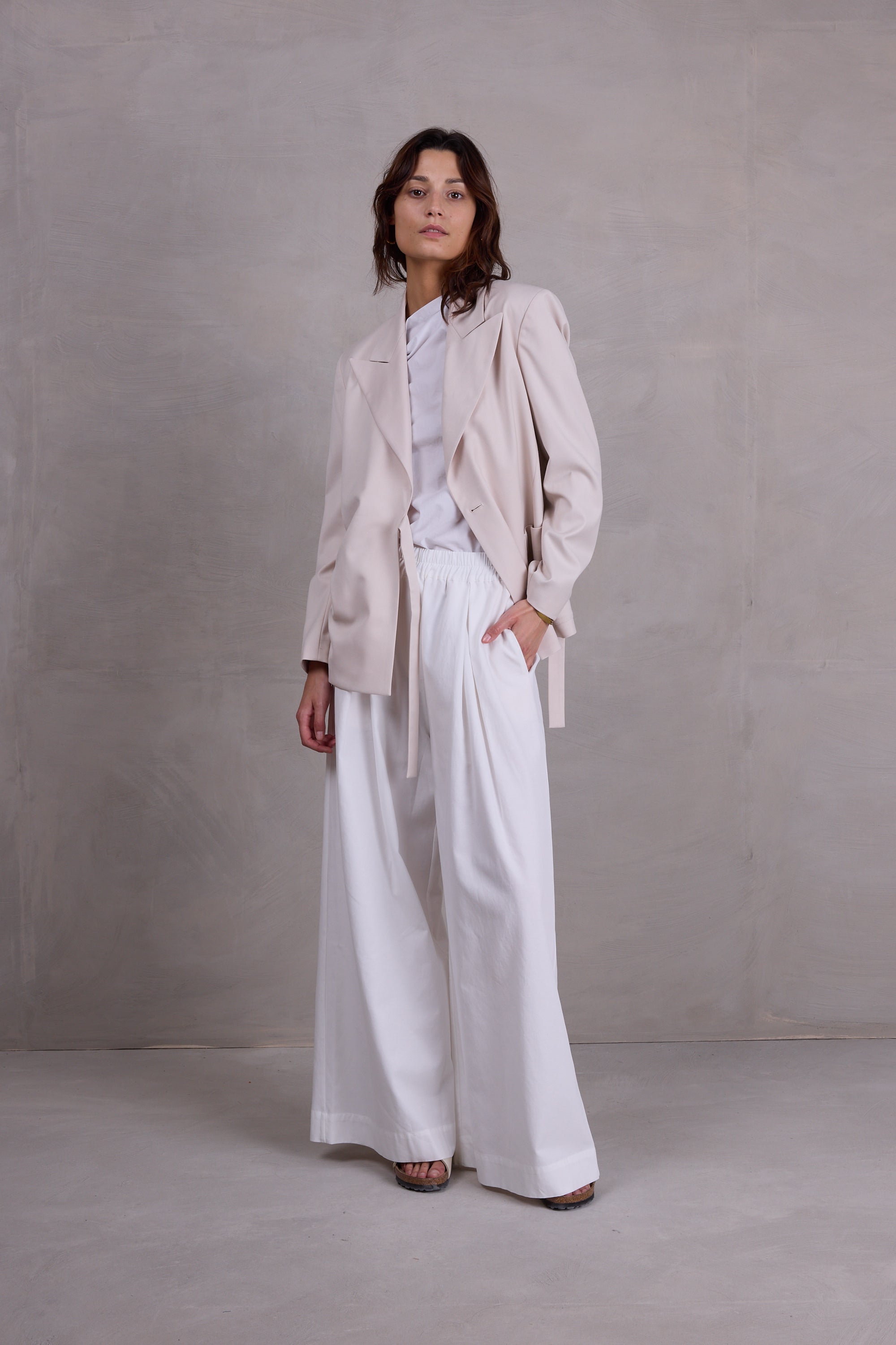 Fernando vanille geknoopte blazer