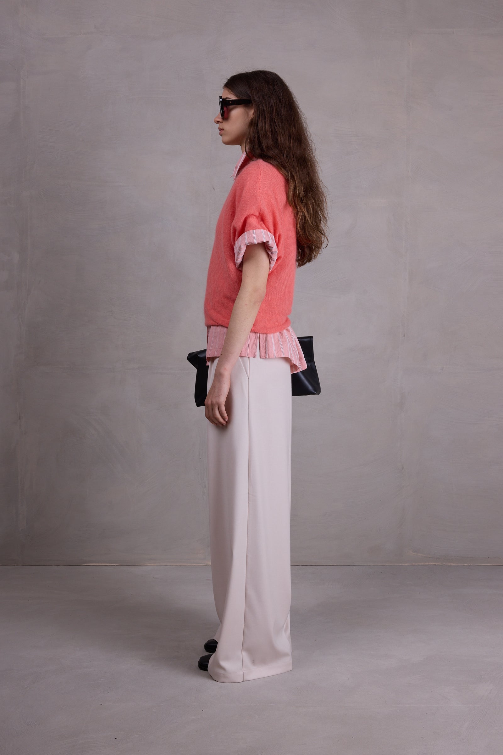 Haut Abeno en alpaga dans un corail vif