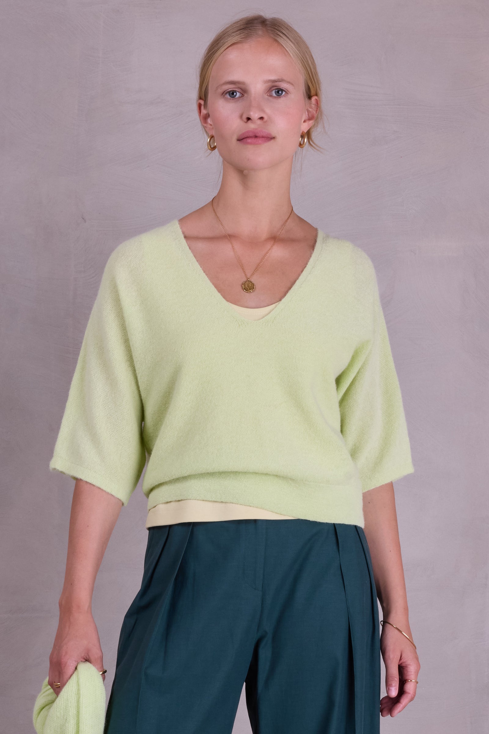 Almelo alpaca top in daiquri green
