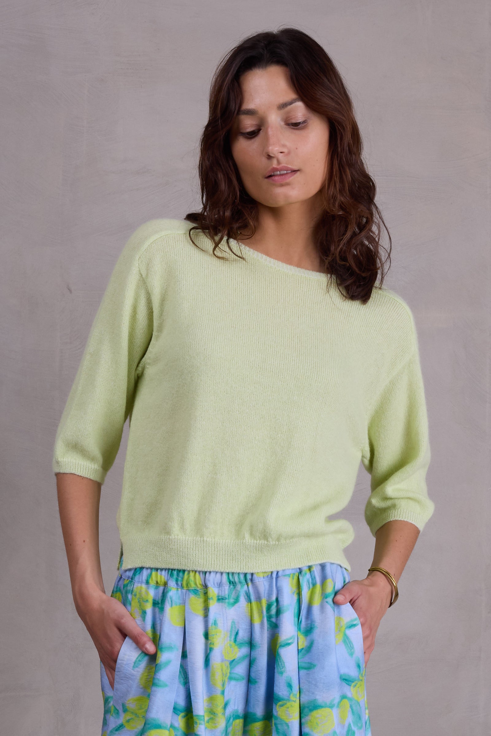 Atella alpaca sweater in daiquiri green