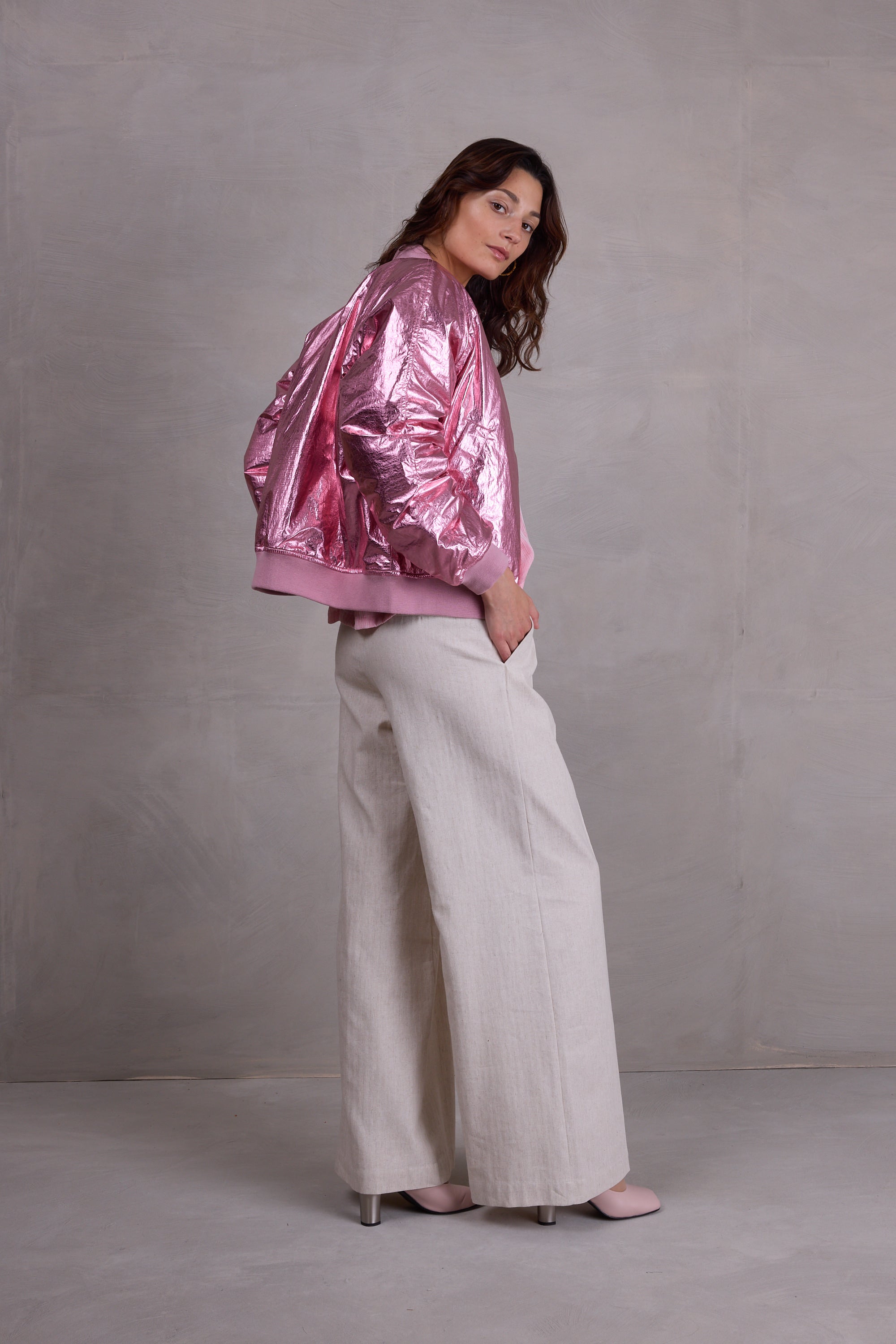 Cezar trousers in sand herringbone