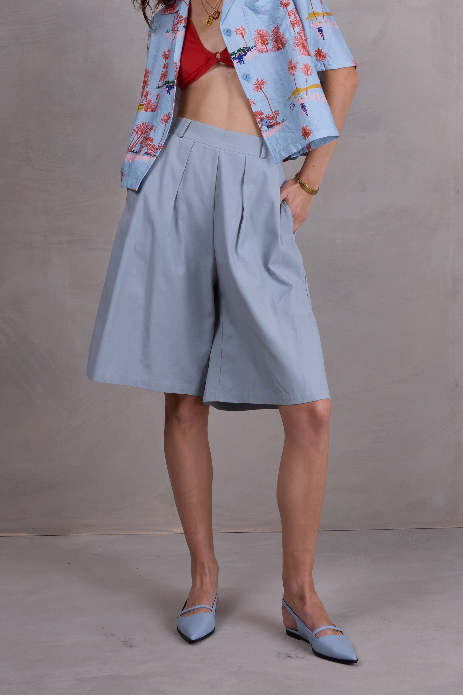 Eddie bermuda in misty blue