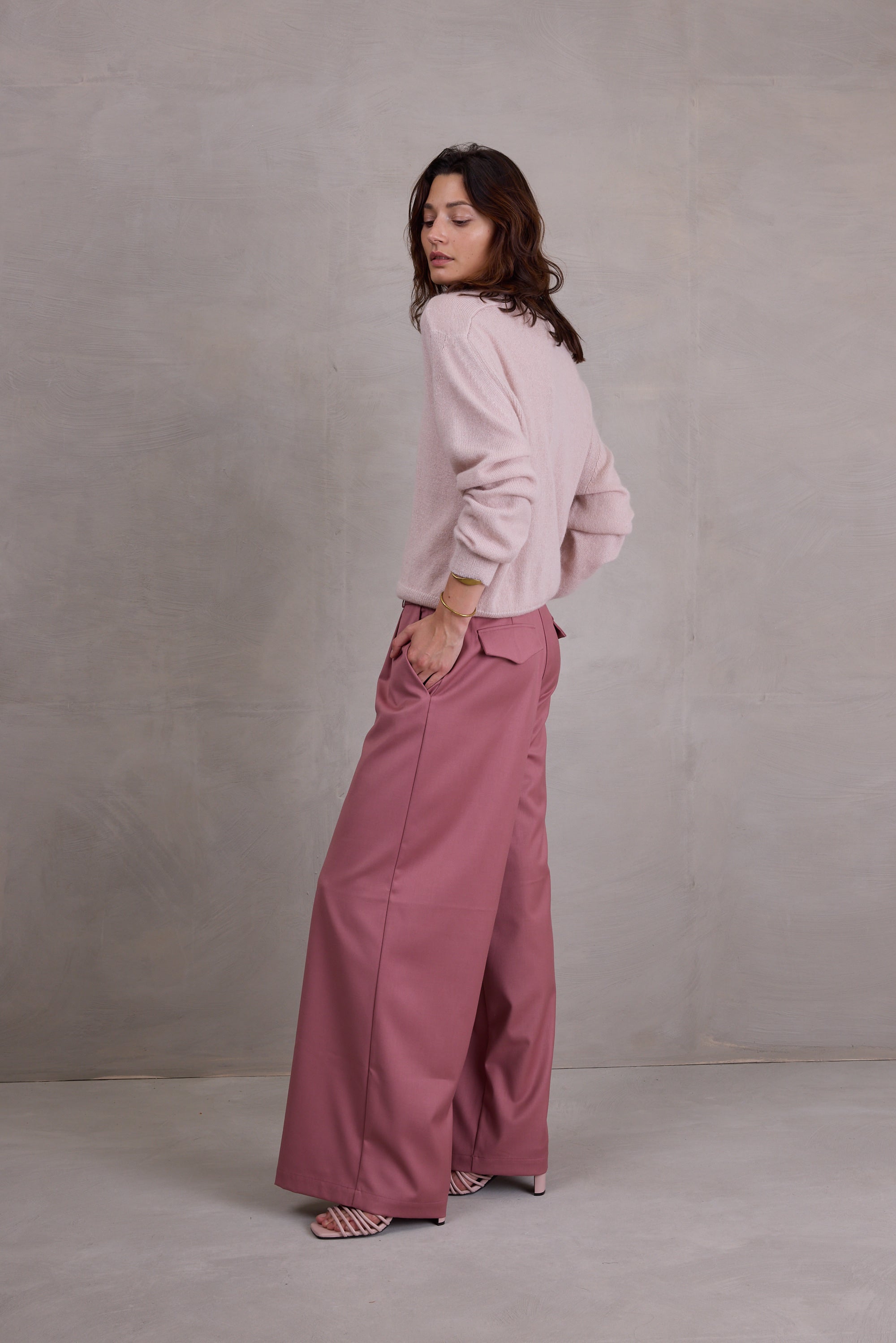 Edward pantalon en vieux rose