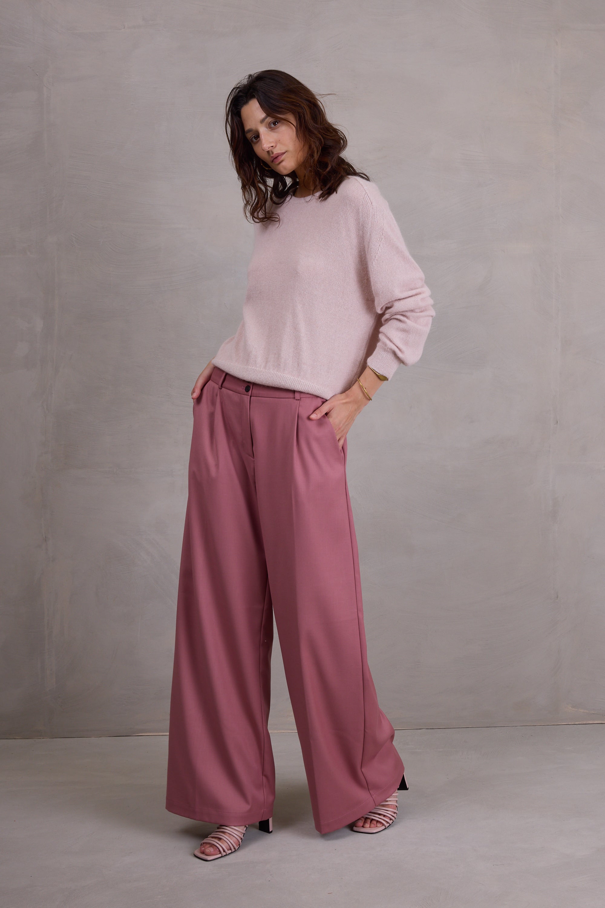 Edward pantalon en vieux rose