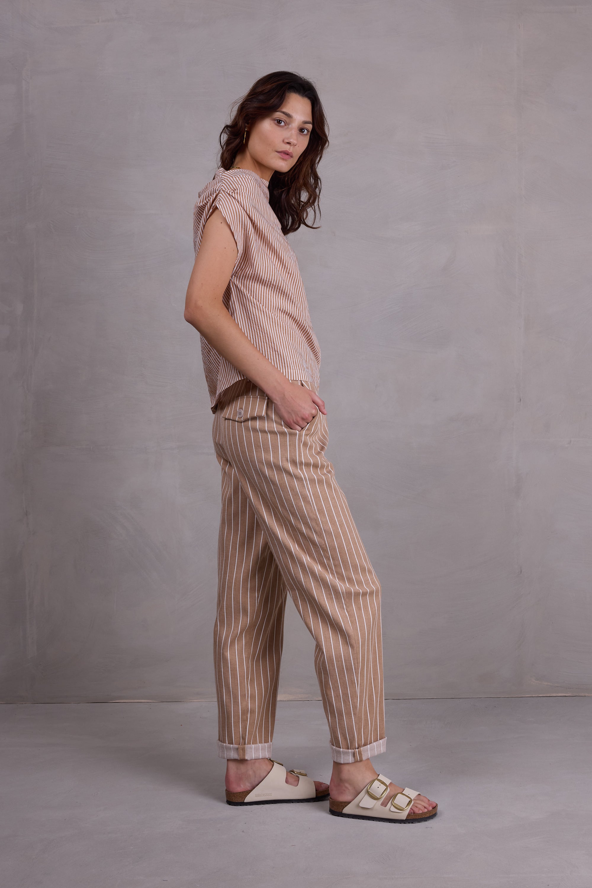 Fannie Hose aus mokka stripes