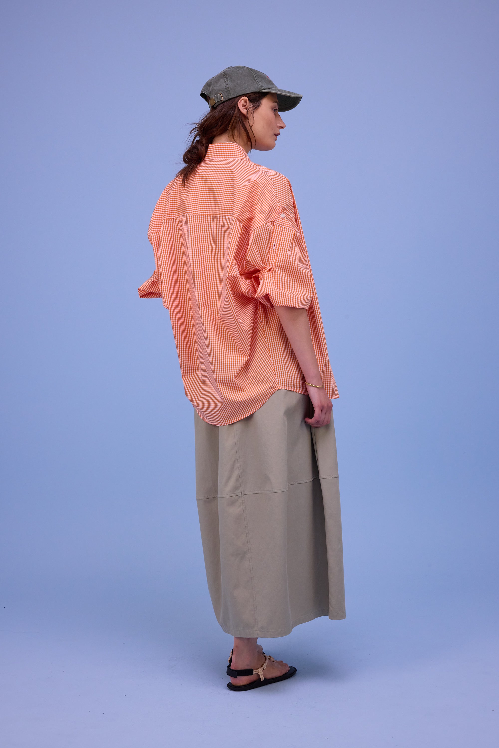 Harper shirt in vichy orange checks