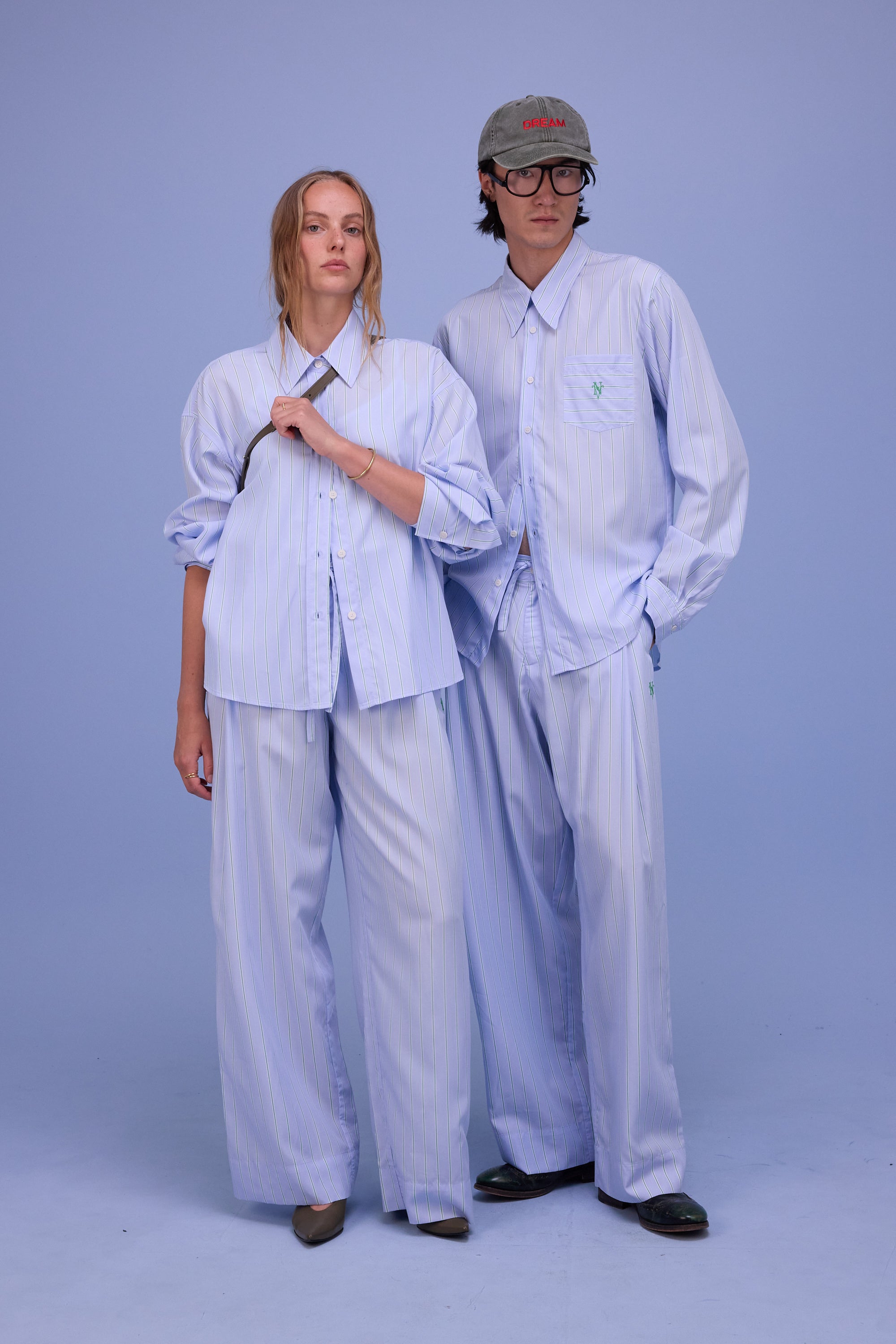 Hermine shirt in blue green stripes