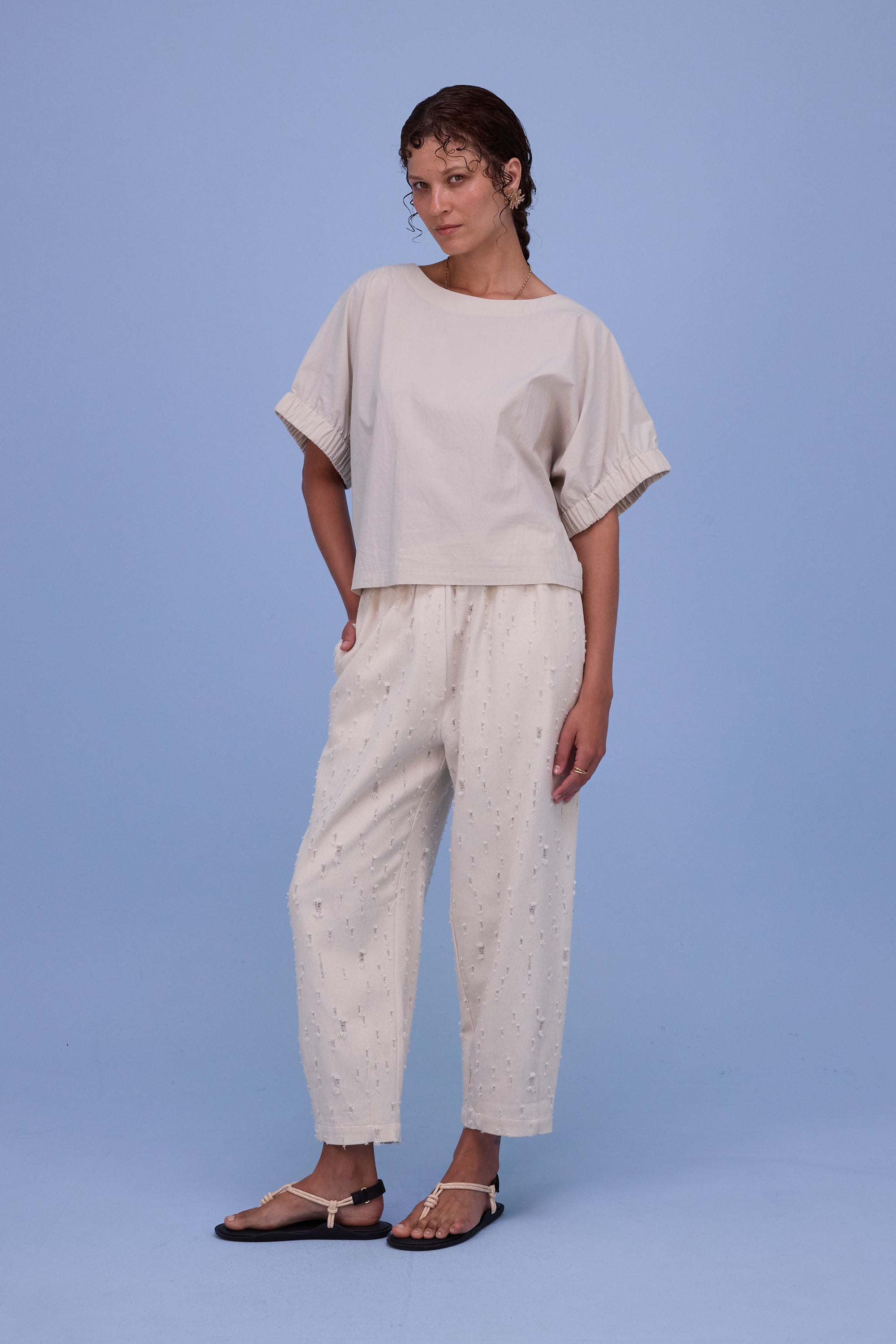 Geraldine blouse in chalk white