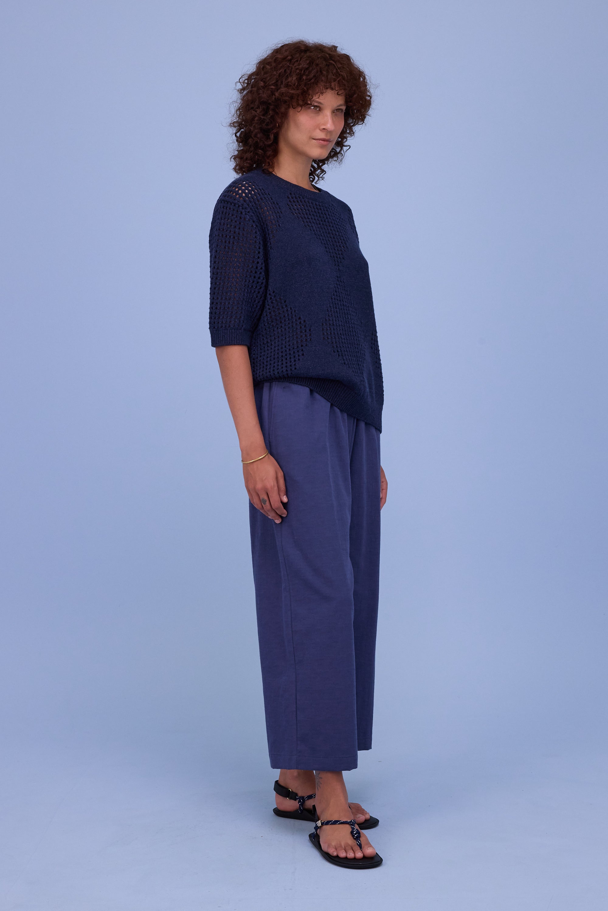Cava sweater in night blue lurex