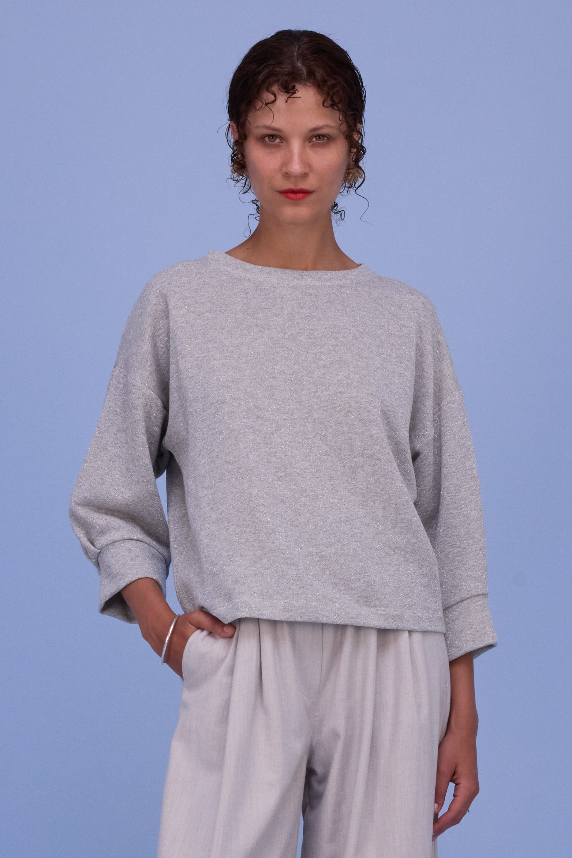 Cava sweater in silver lurex