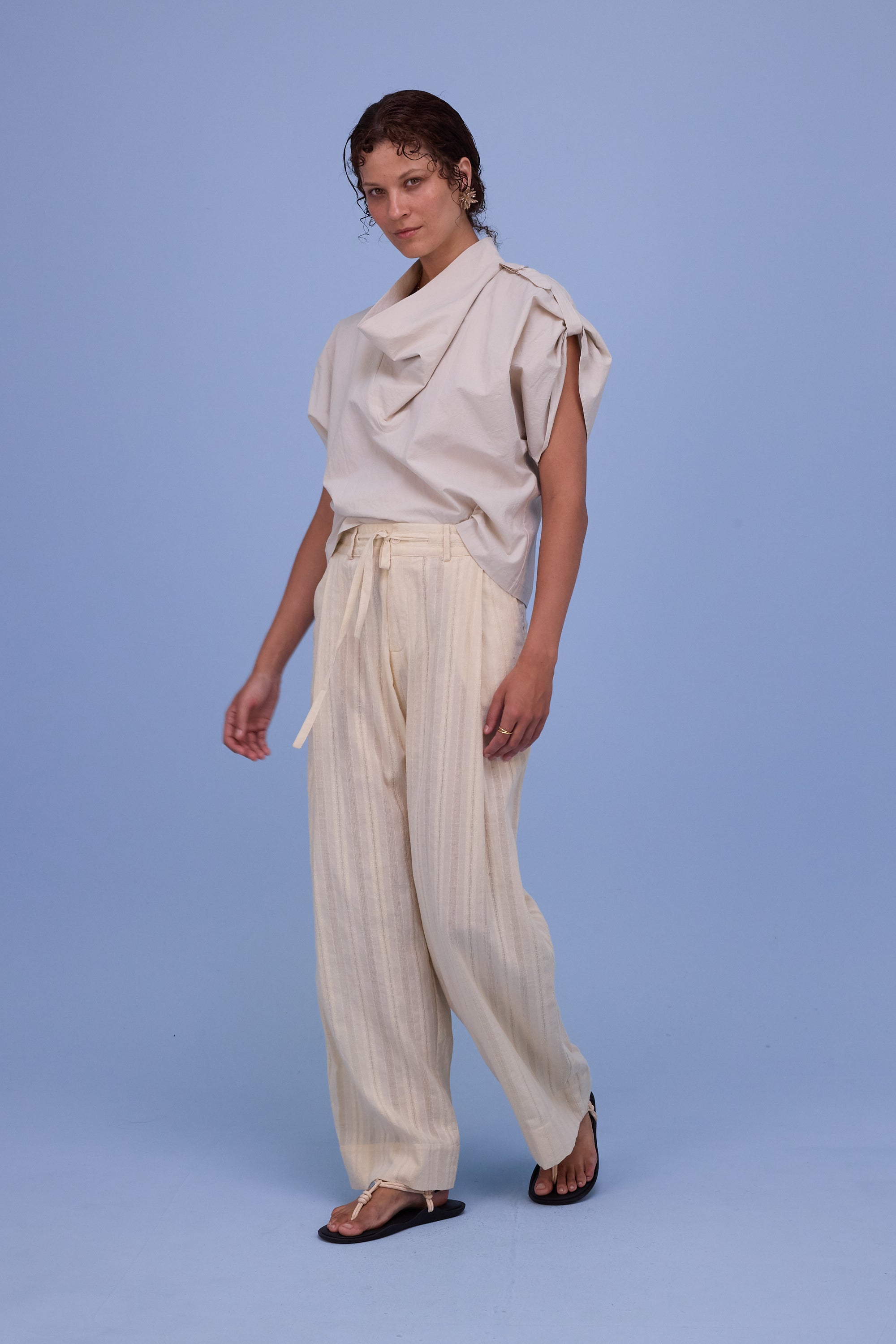 Flora blouse in chalk white