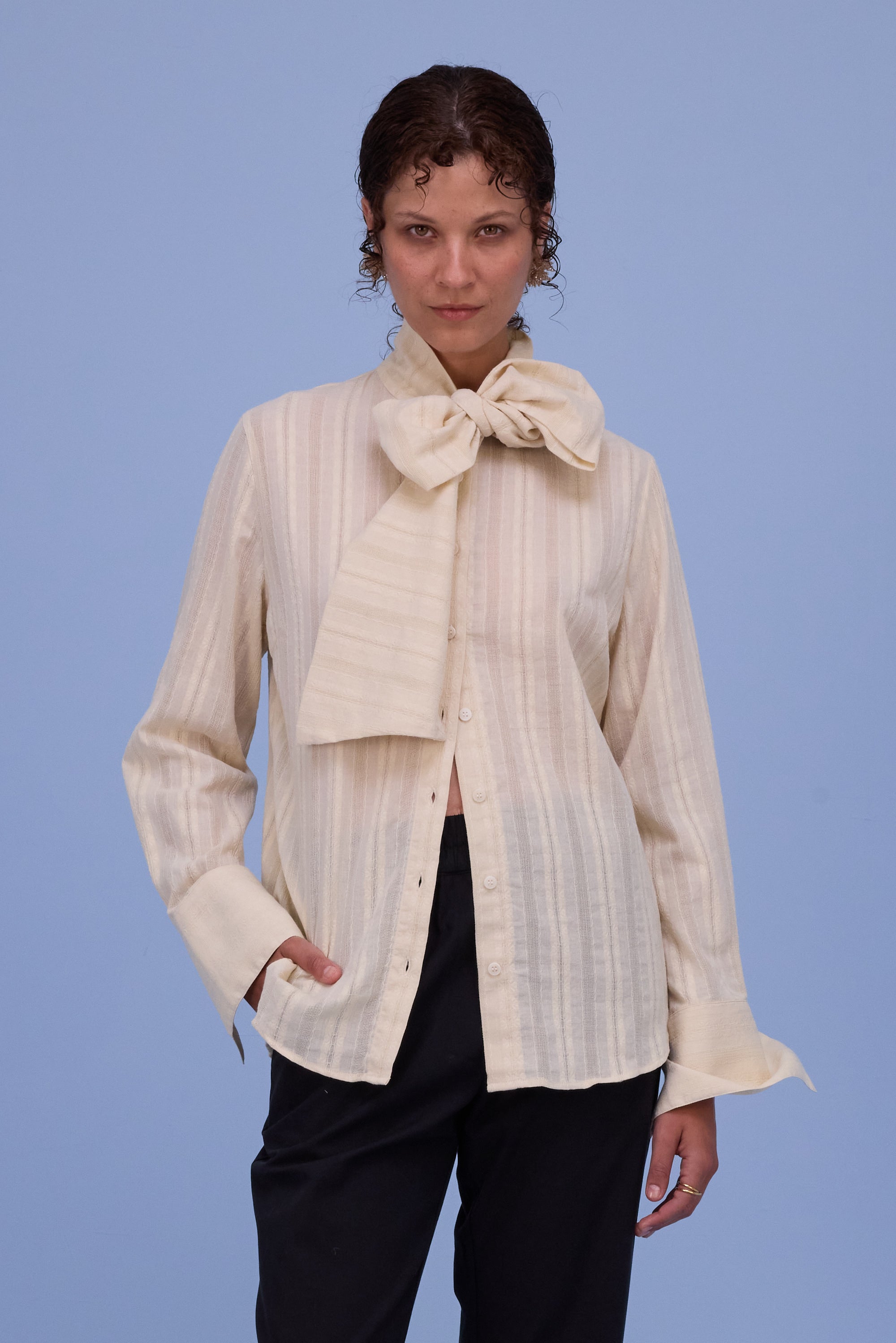 Gilou shirt in papyrus french cotton