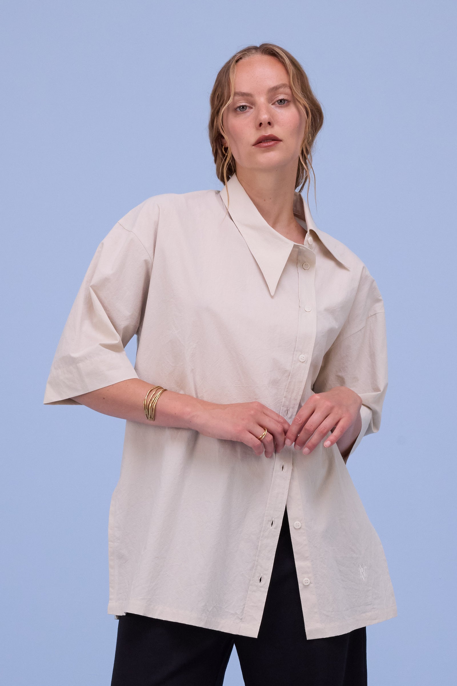 Hestia shirt in chalk white