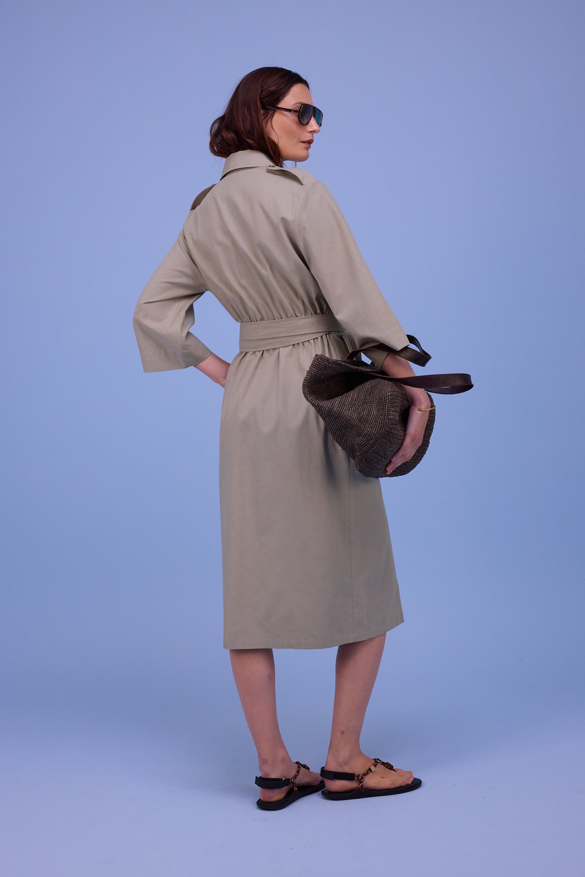 Hima jurk in dust sage