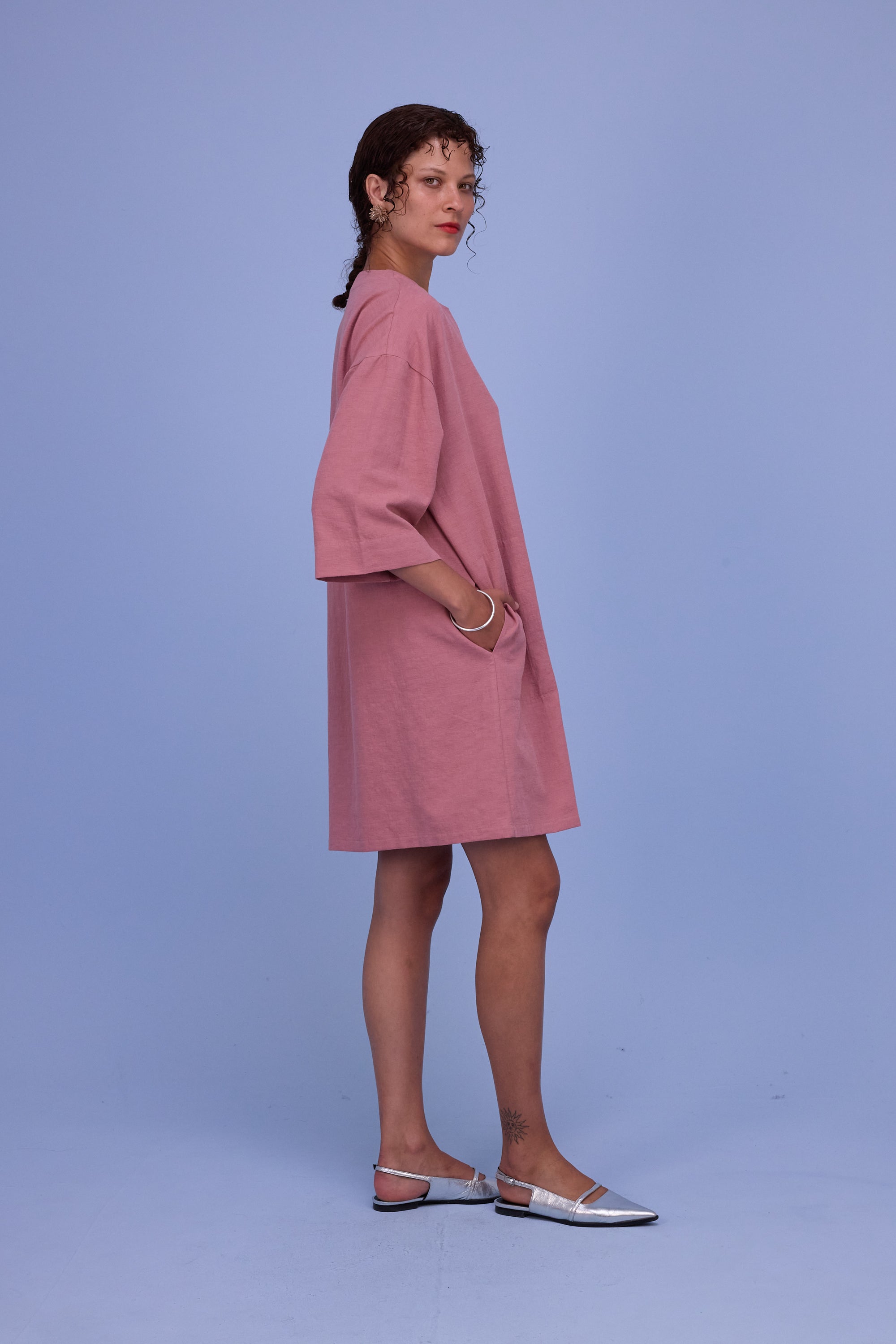 Harlow jurk in old rose