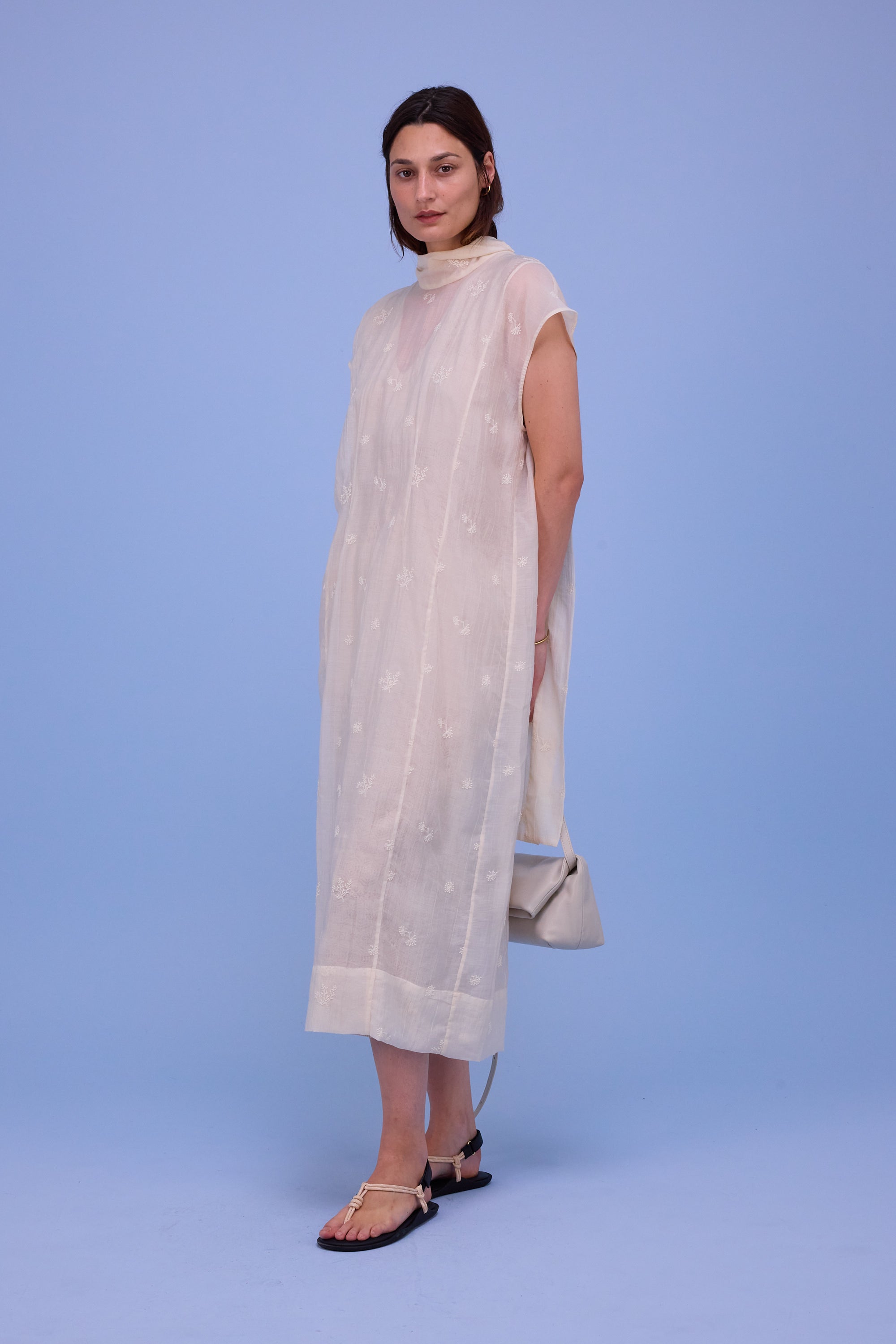 Hazel dress in ecru verbena