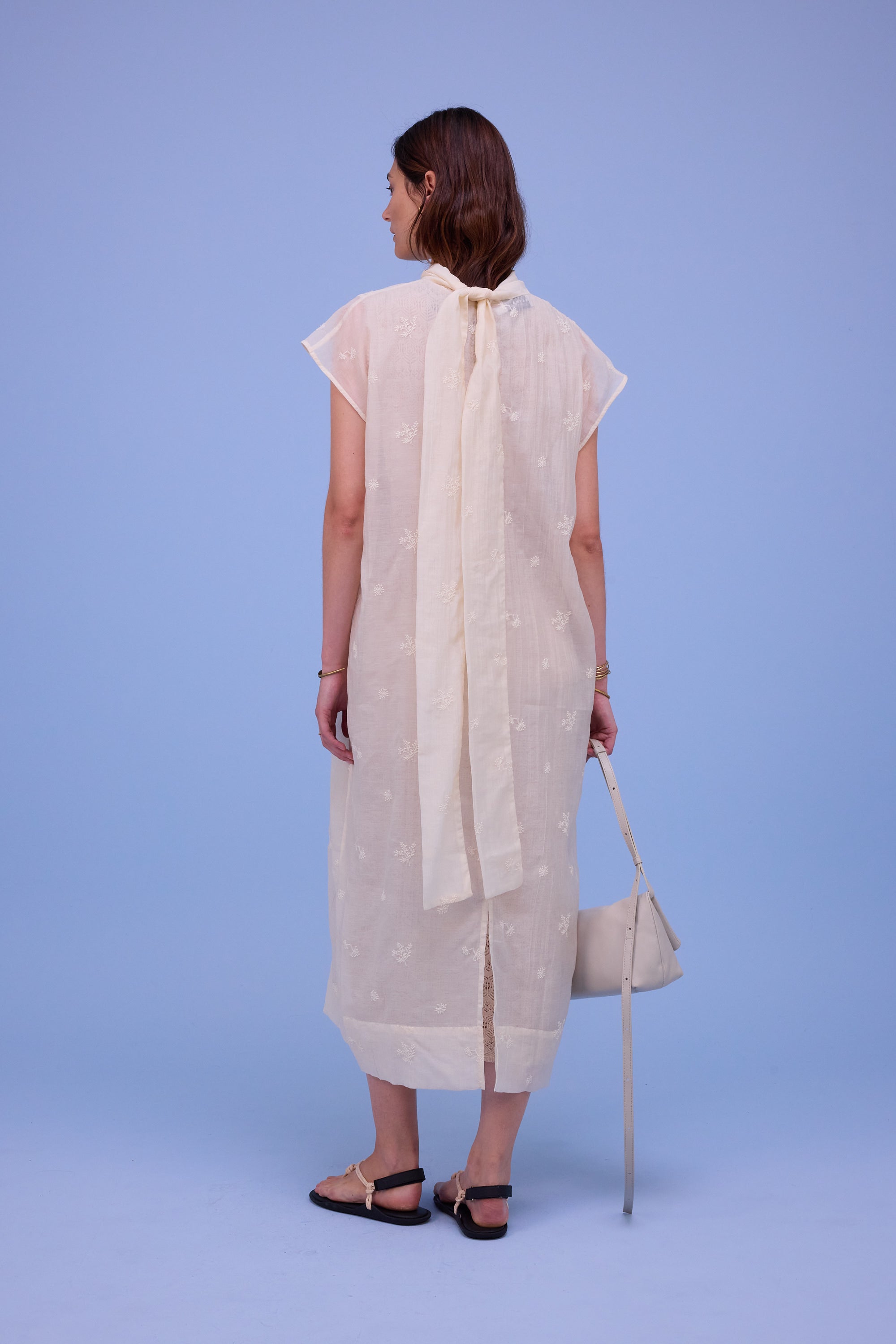 Hazel dress in ecru verbena