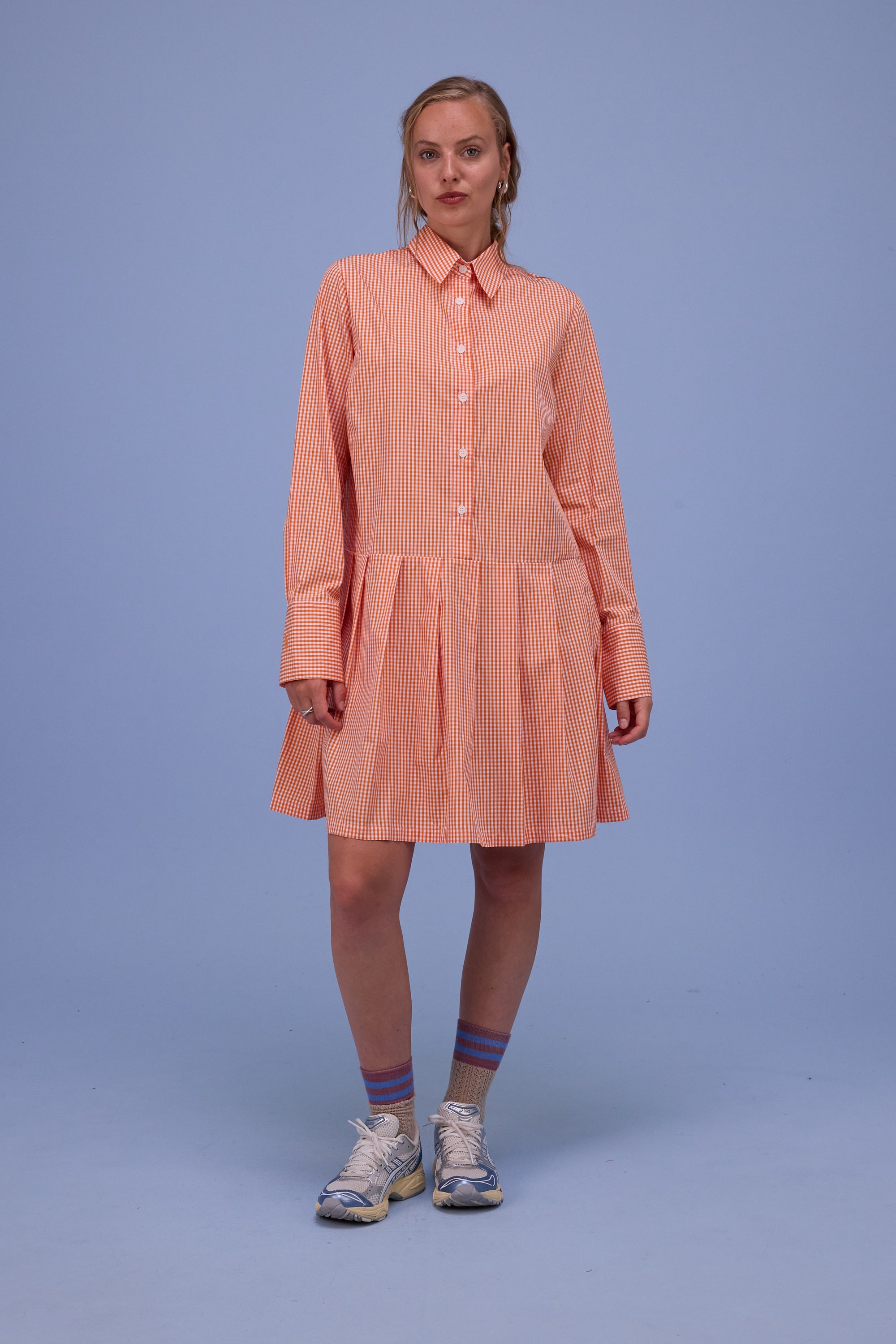 Gabe dress in vichy orange checks