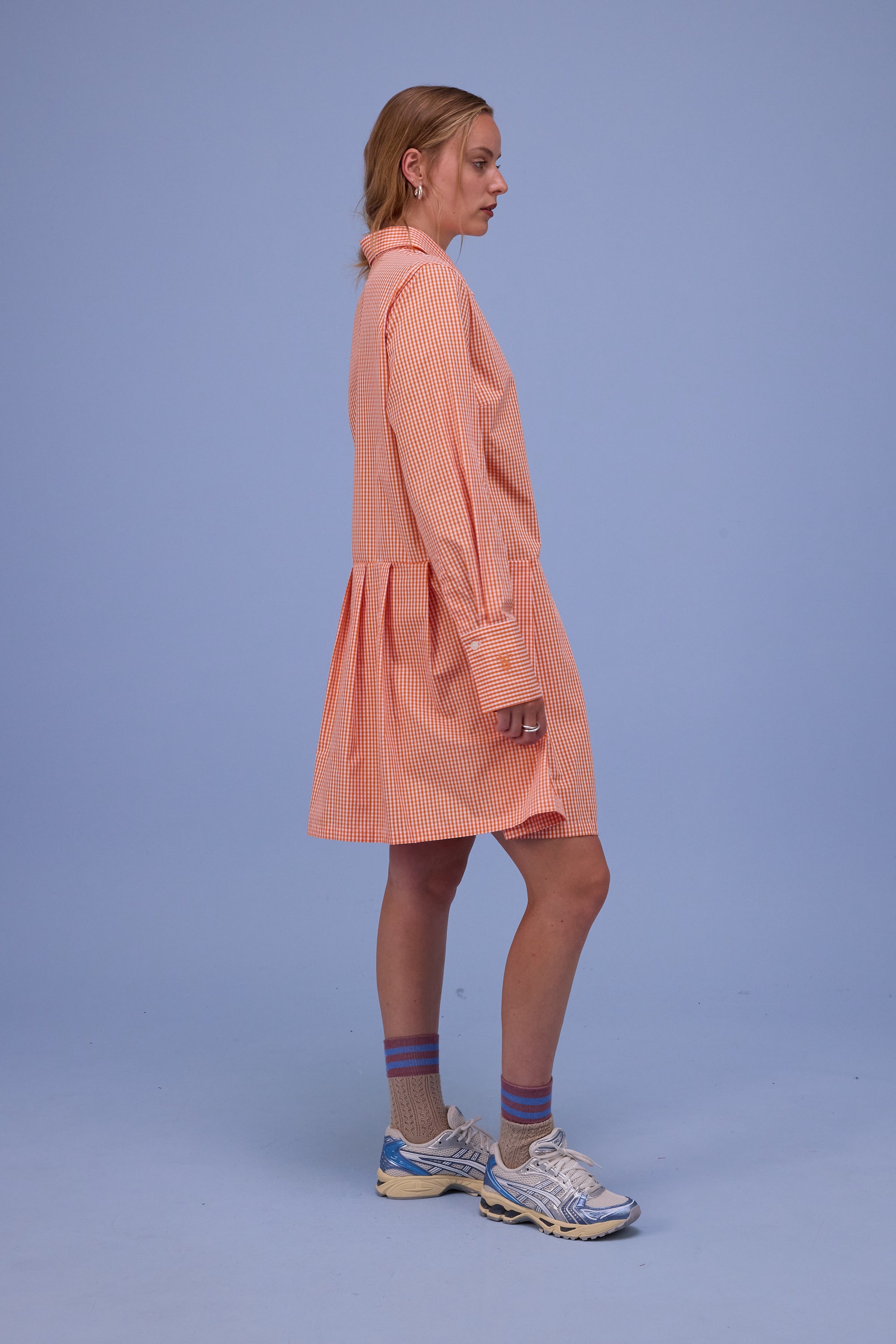 Gabe dress in vichy orange checks