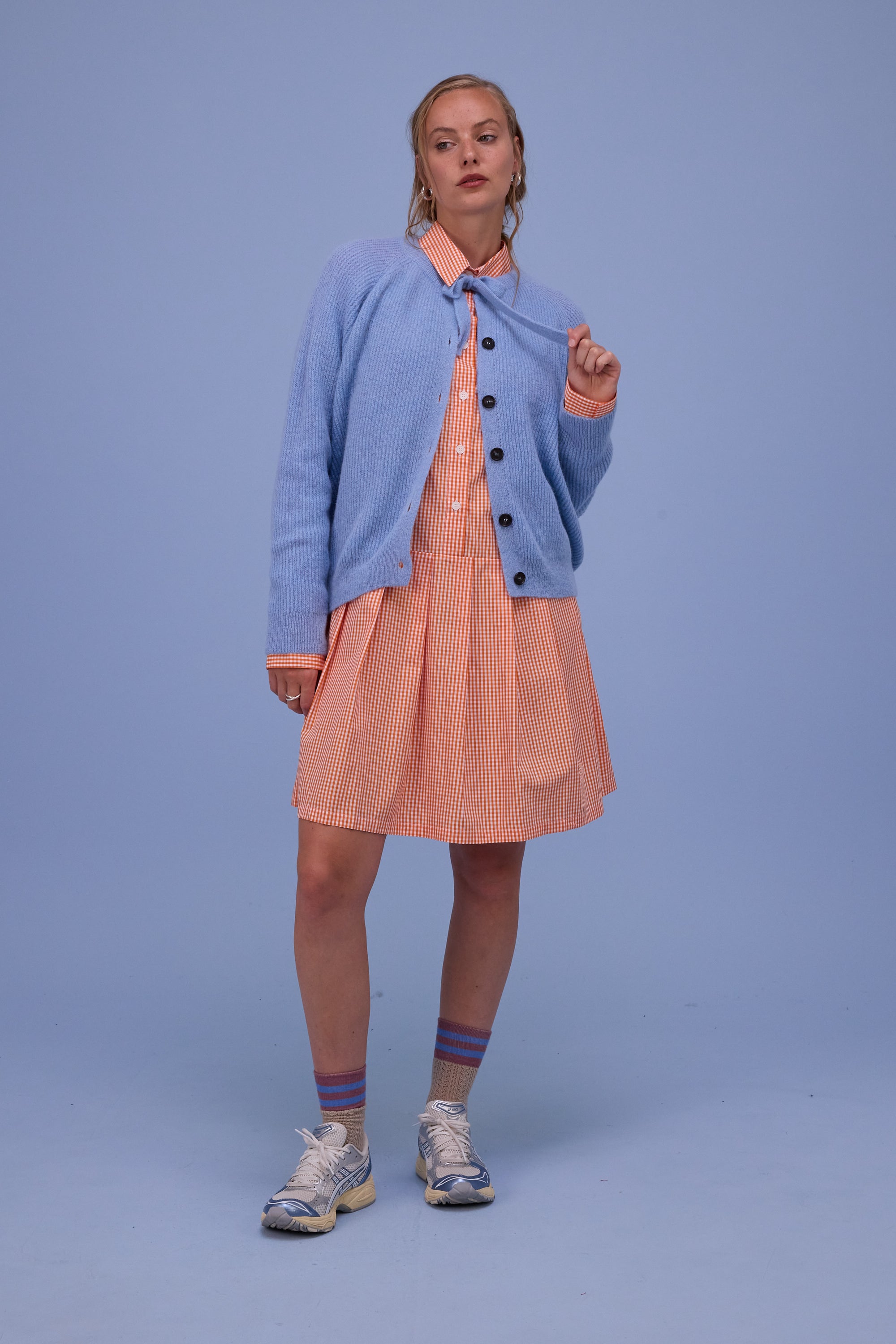 Gabe dress in vichy orange checks