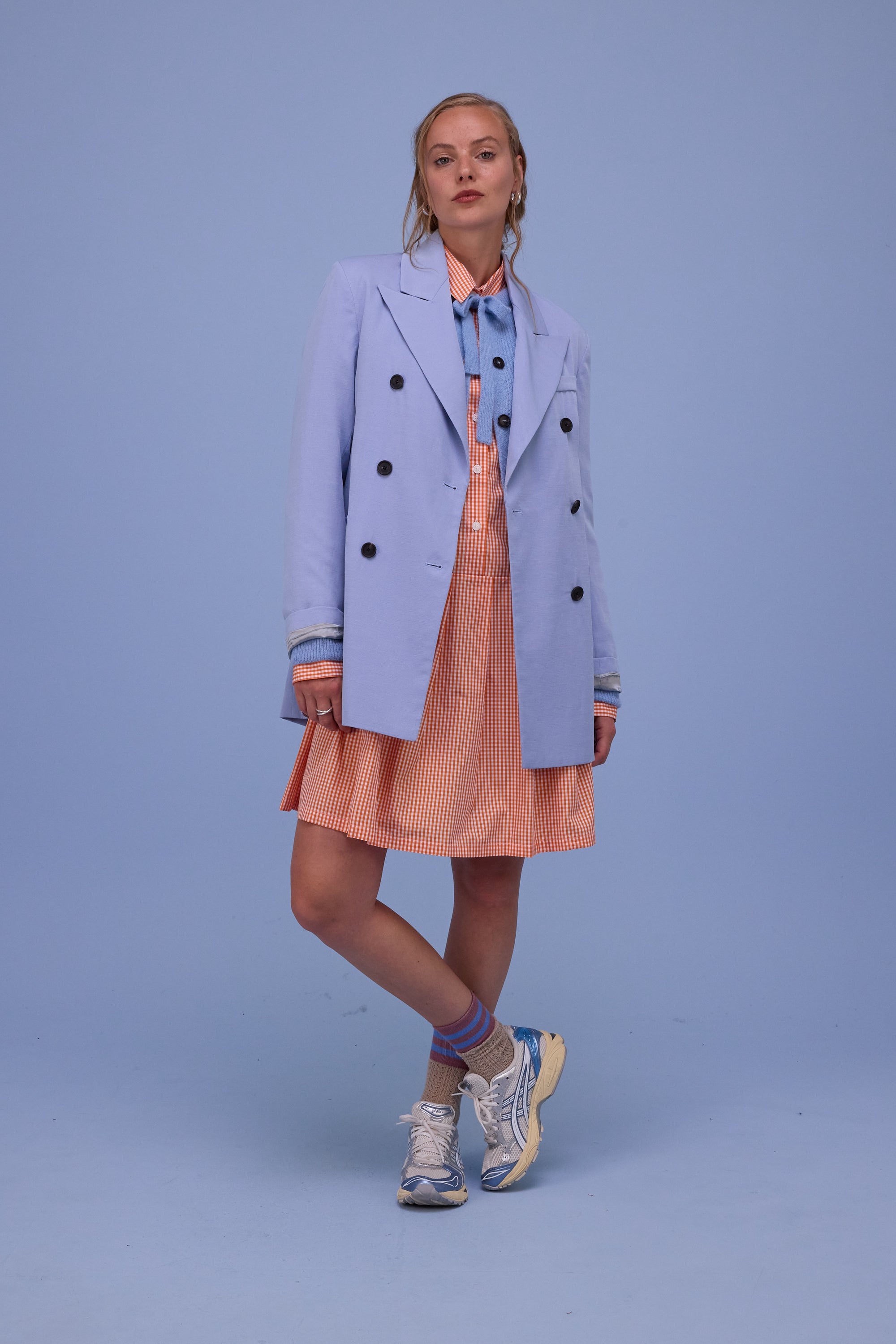 Gabe dress in vichy orange checks