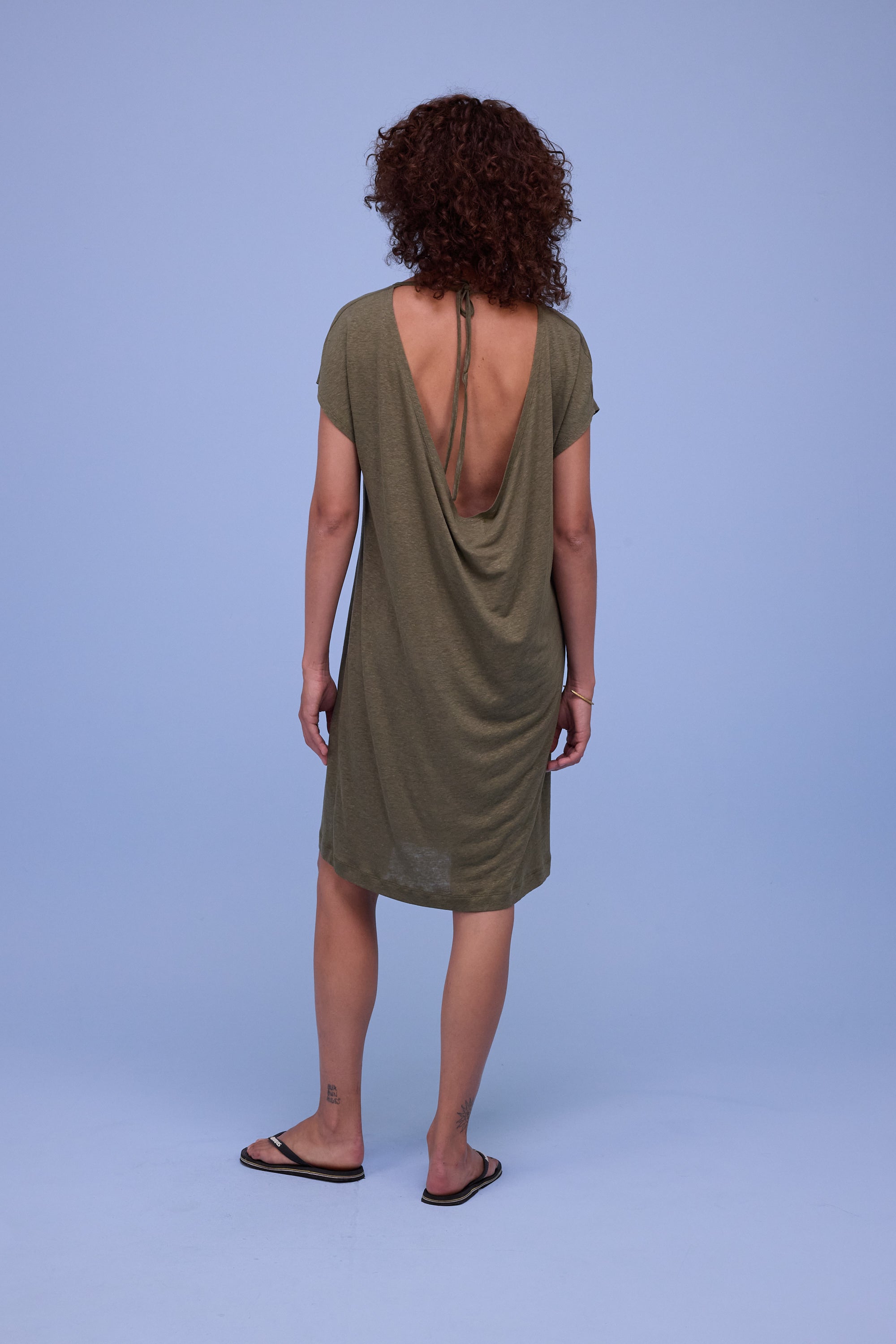 Fenise jurk in dark olive