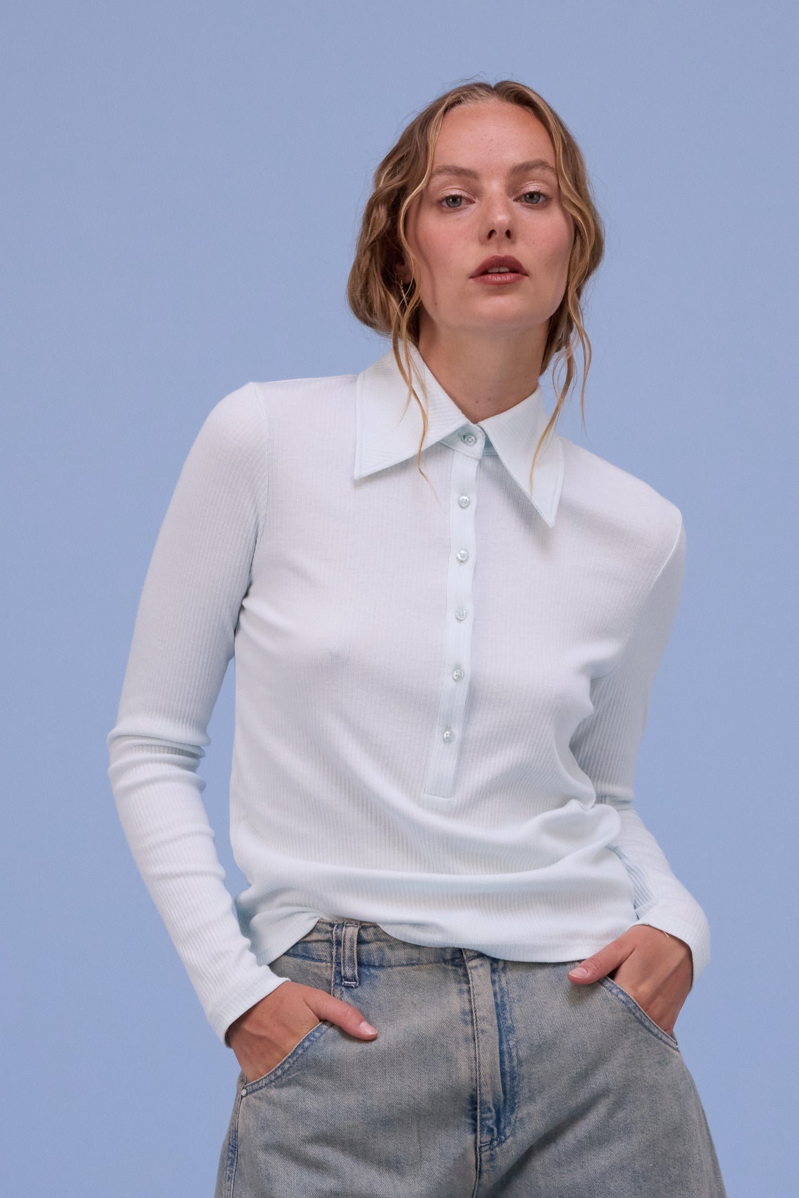Hanna polo in ice blue