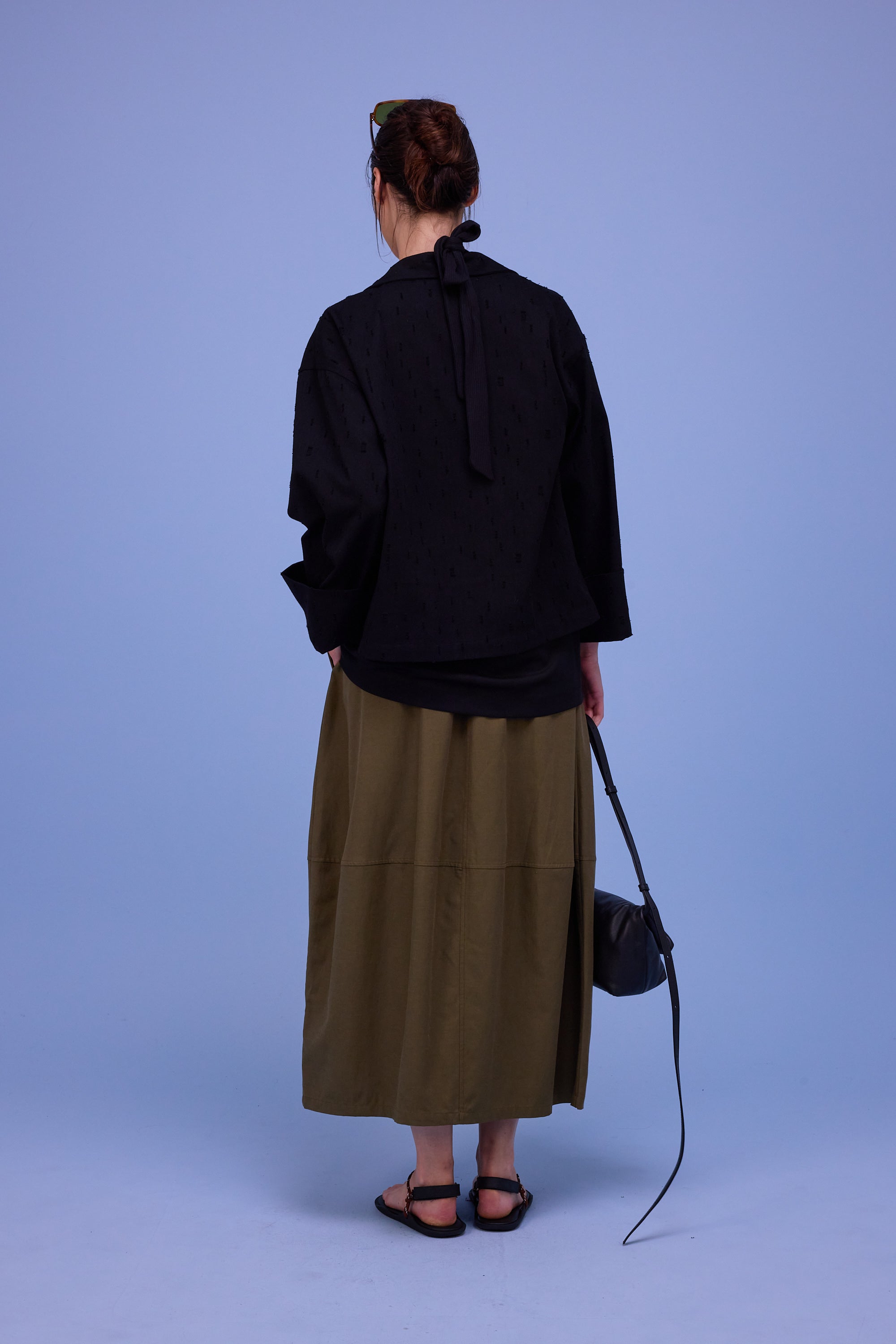 Helder jasje in black ripped cotton