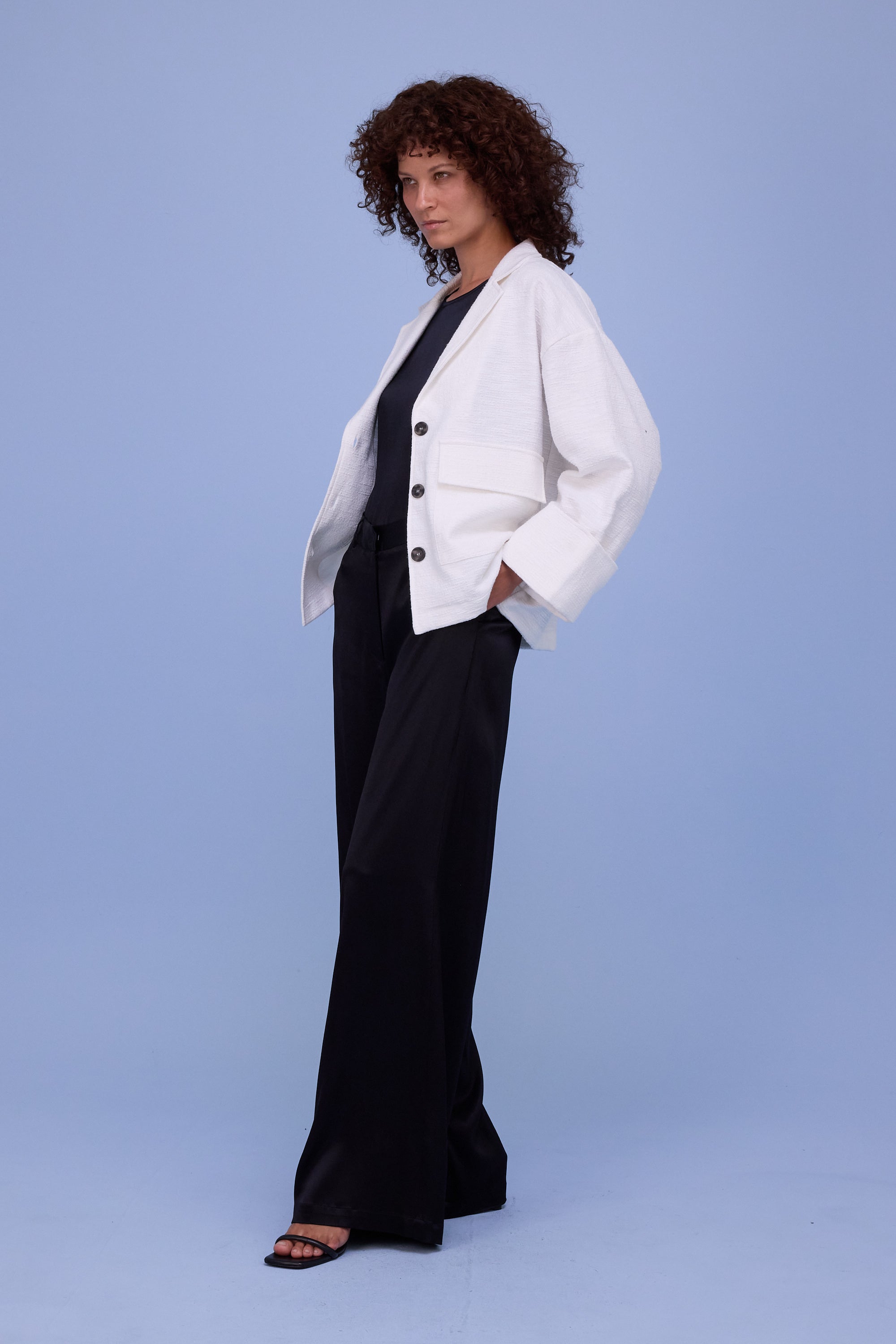 Helder jacket in white tweedy cotton