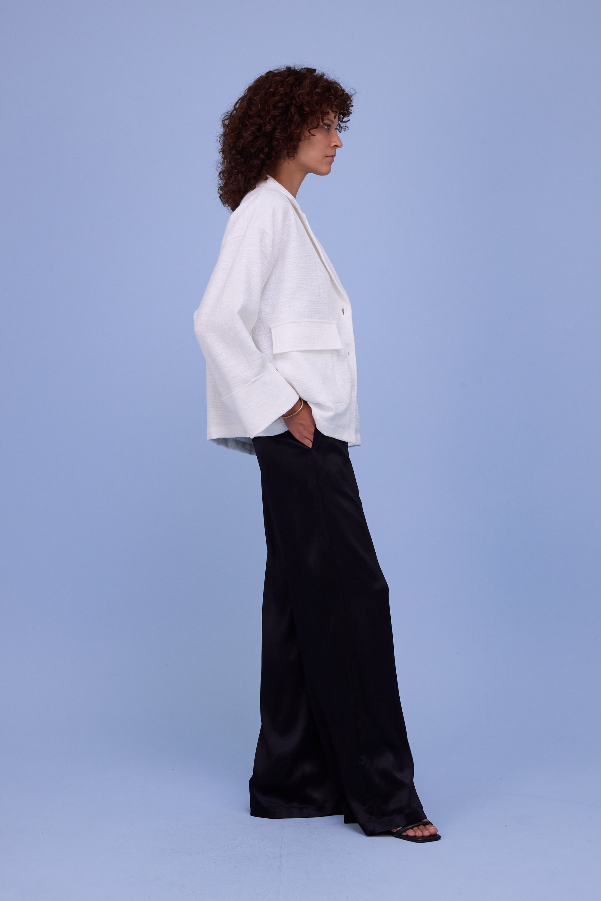 Helder jacket in white tweedy cotton