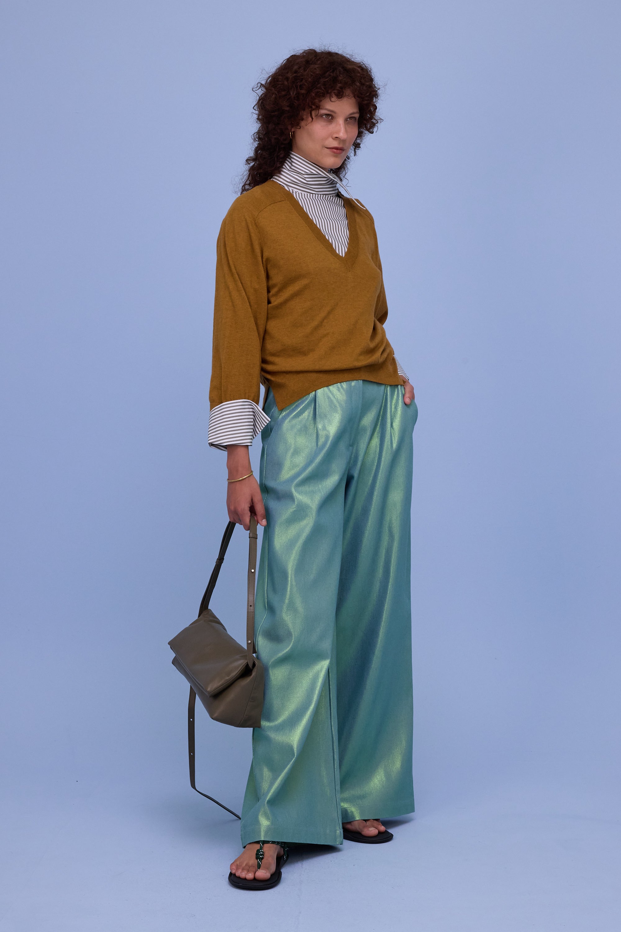 Hamina knitted sweater in golden brown