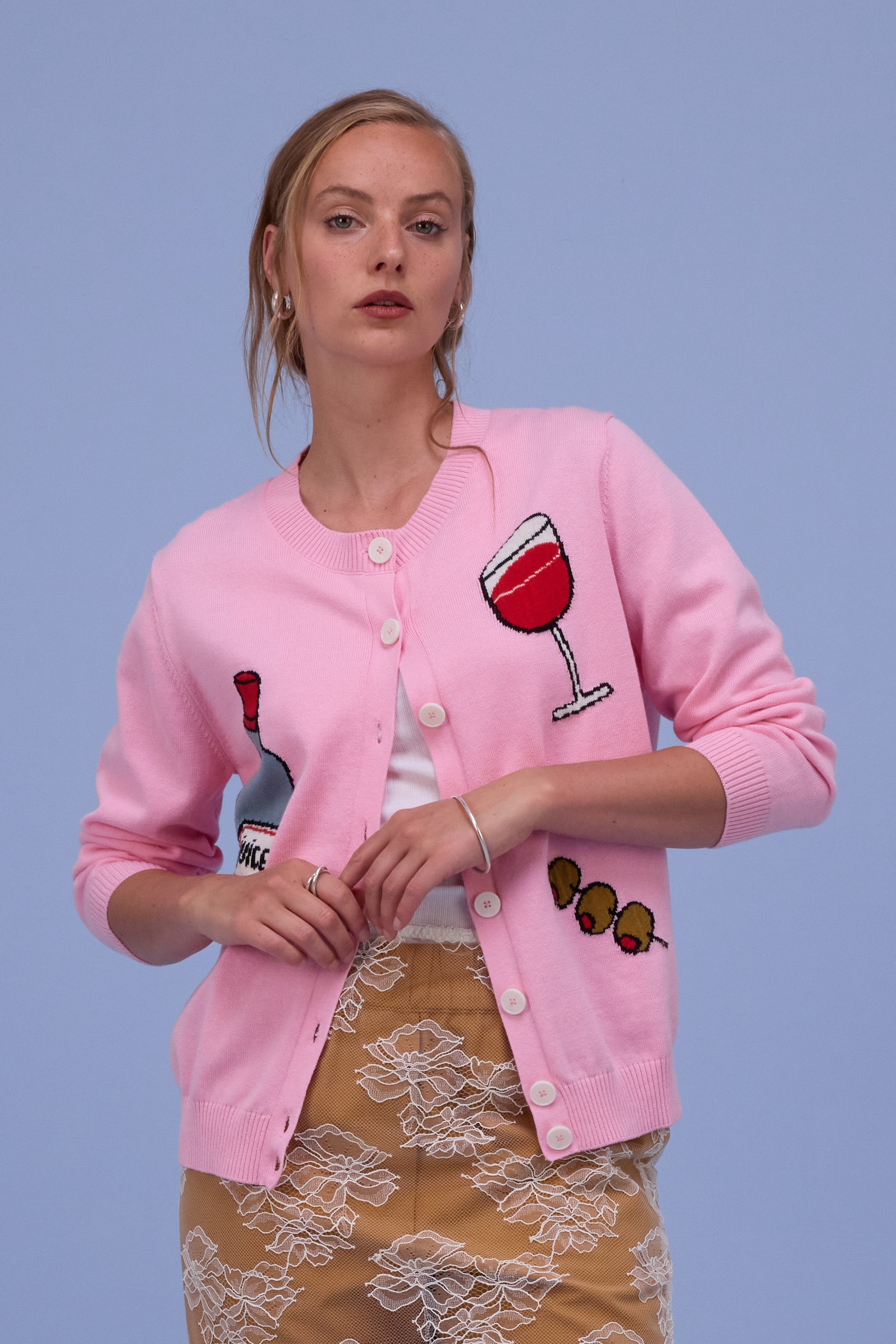 Hyeres cardigan in pink