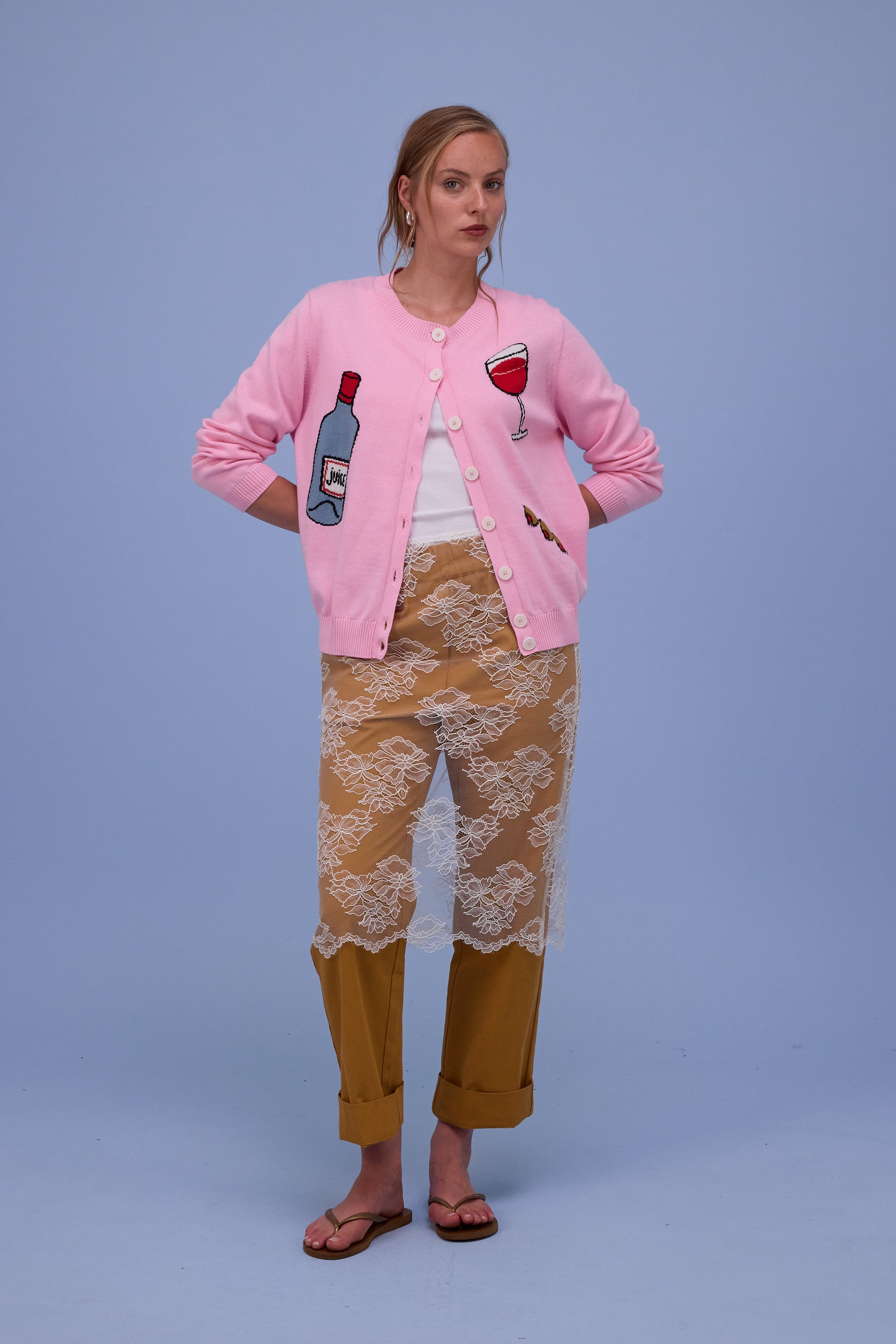 Hyeres cardigan in pink