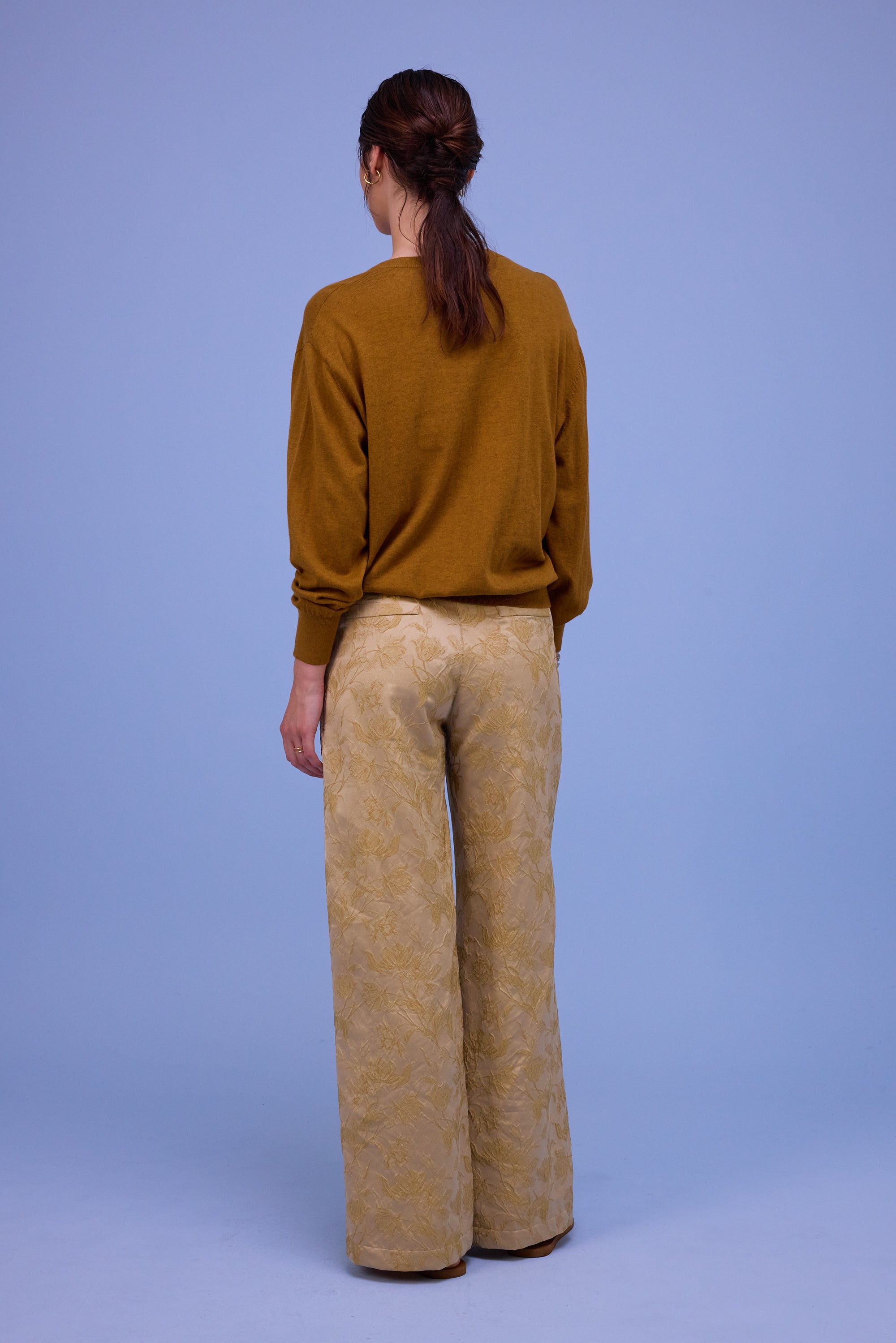 Hollywood knitted jumper in golden brown