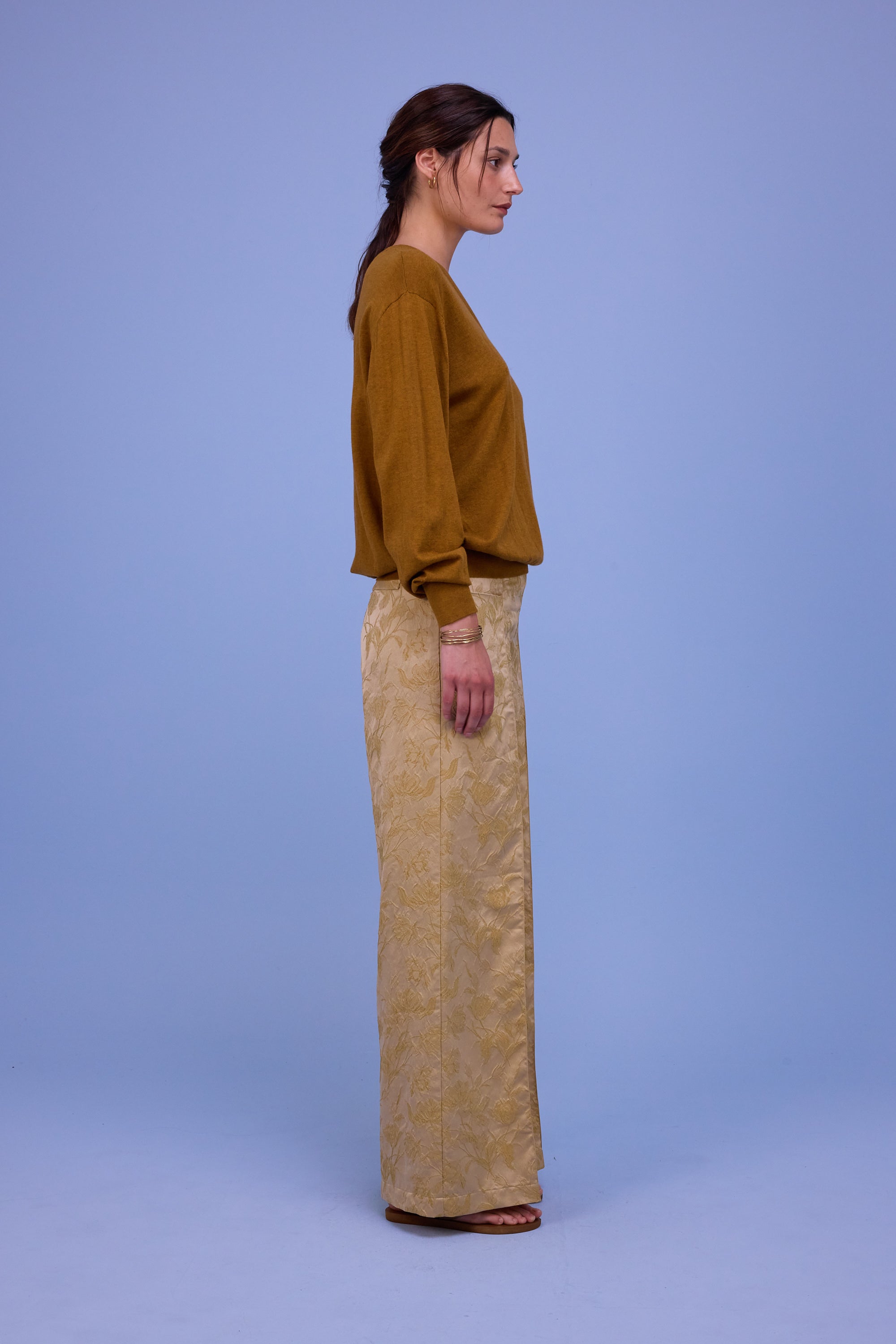 Hollywood knitted jumper in golden brown