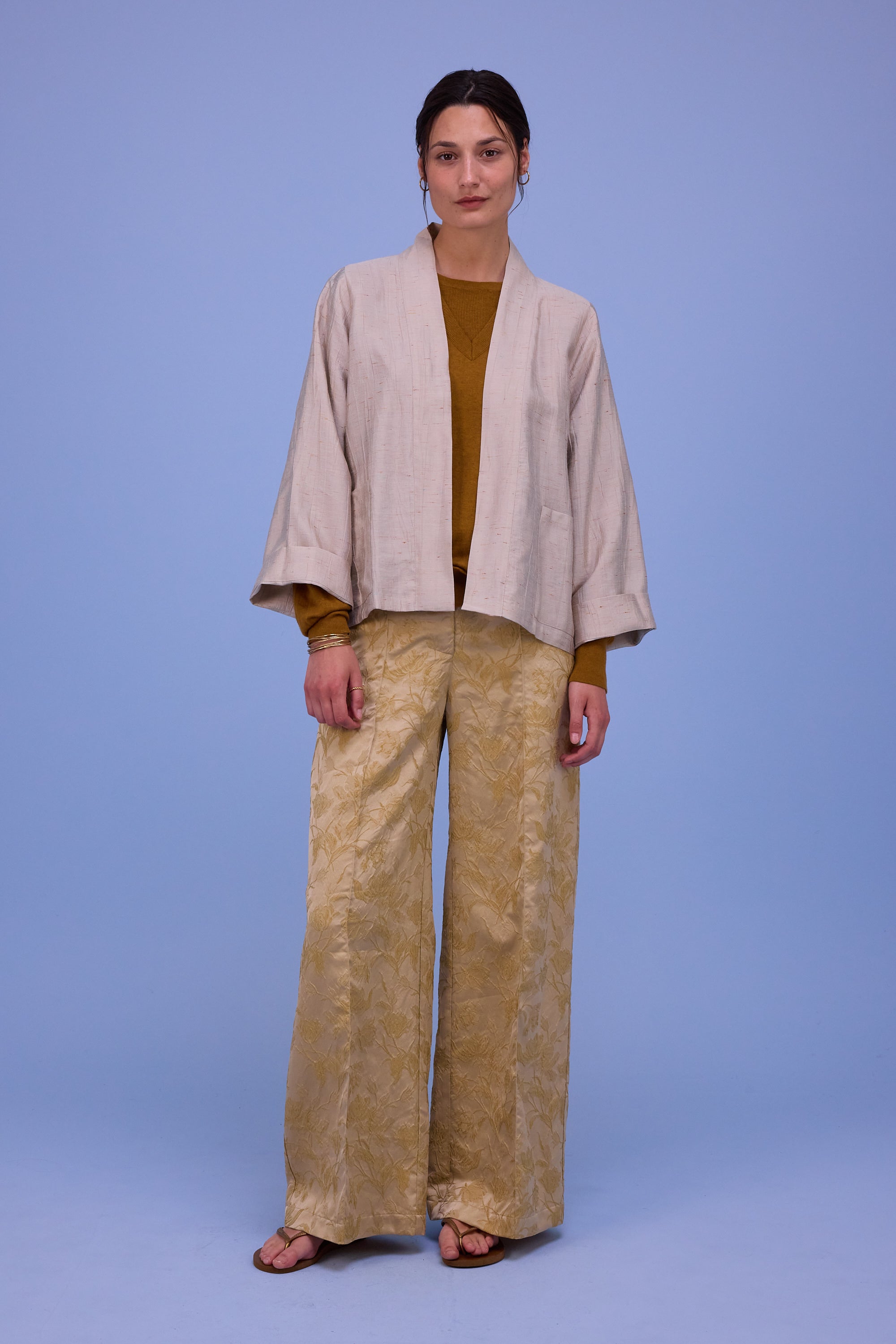 Hollywood knitted jumper in golden brown