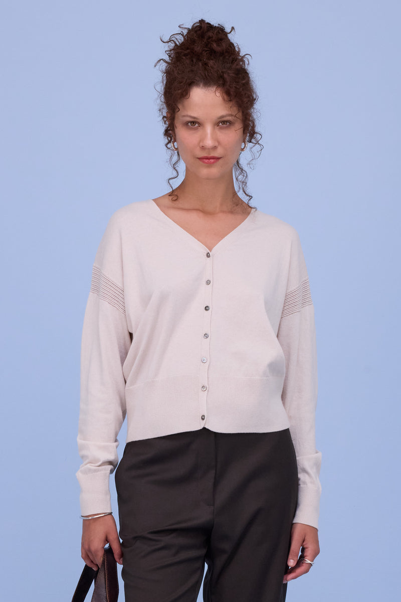 Halden cardigan in almond