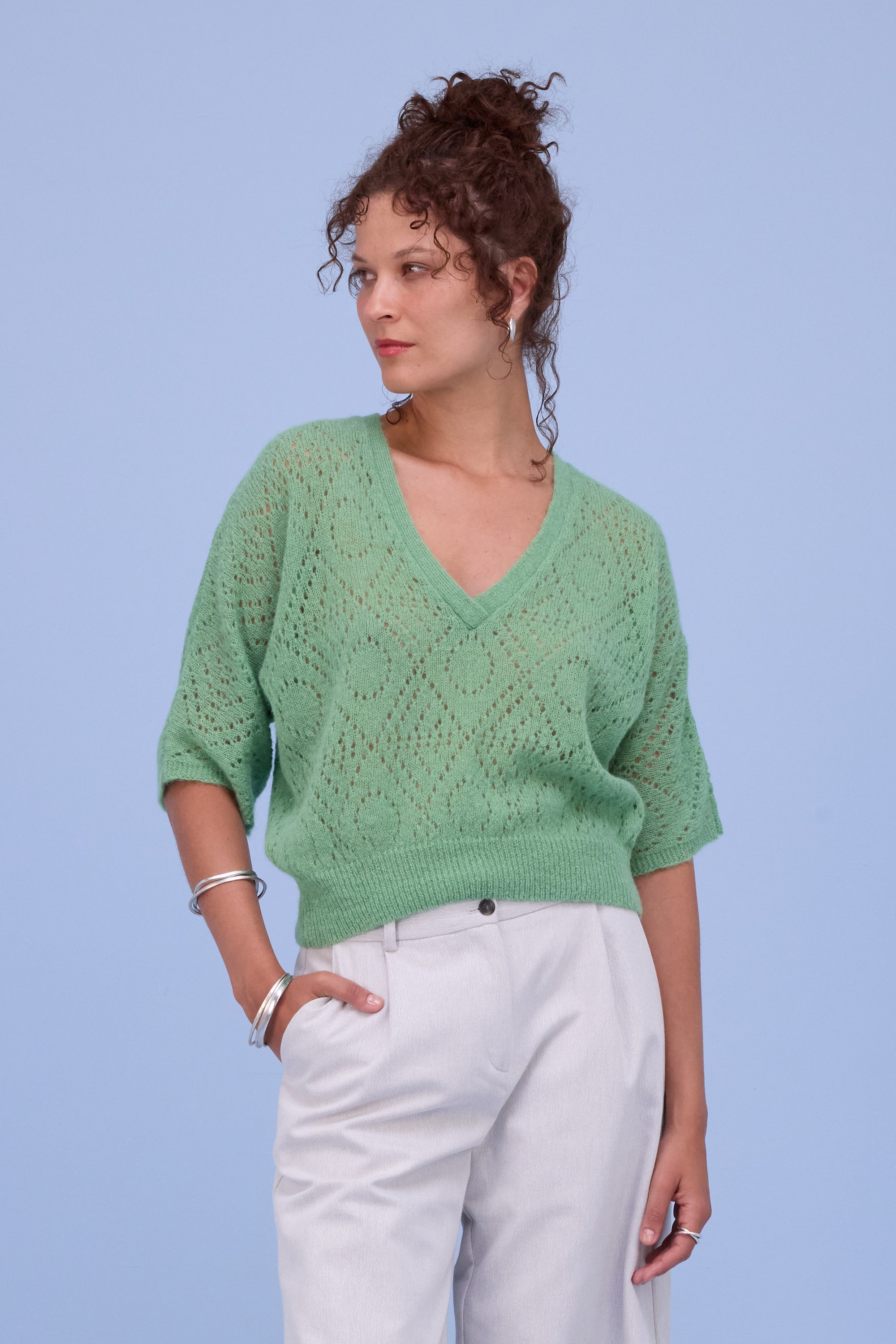 Hainaut top in opaline green